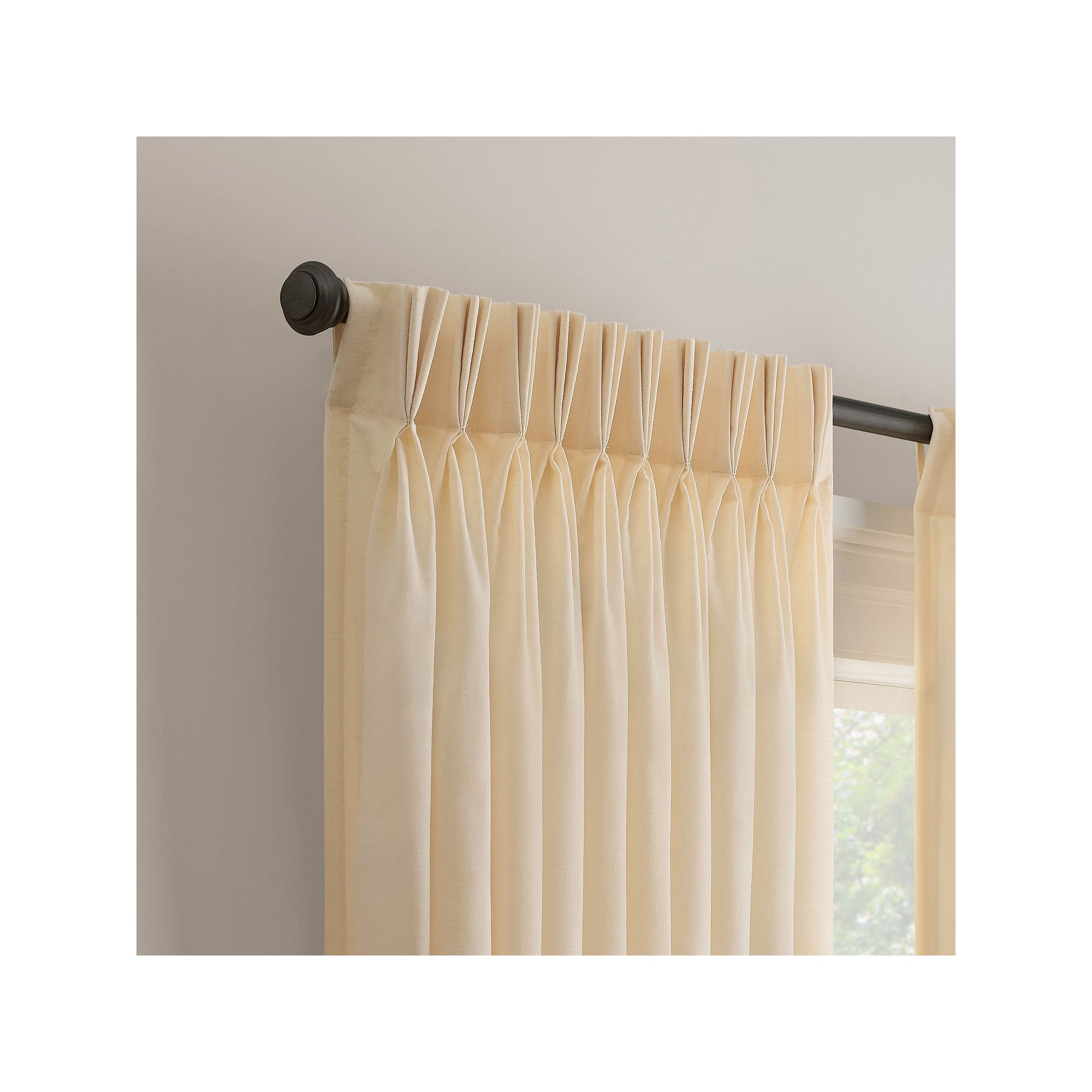 Waverly Serendipity 10-Pleat Light-Filtering Pinch Pleat Single Curtain Panel Beige