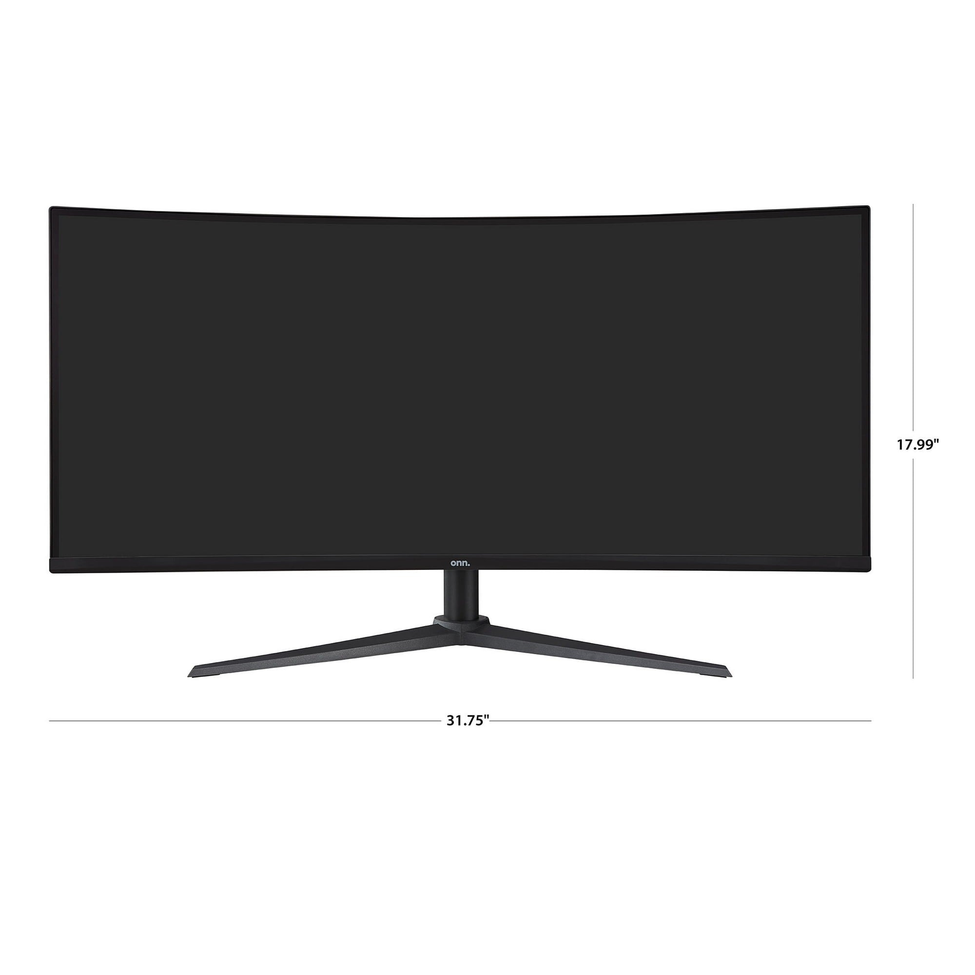 onn. 34 Curved Ultrawide WQHD (3440 x 1440p) 100Hz Bezel-Less Office Monitor w/Cable, Black