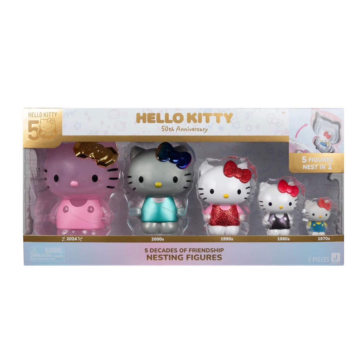 Hello Kitty & Friends 50th Anniversary Nesting Figures, 5-Pack