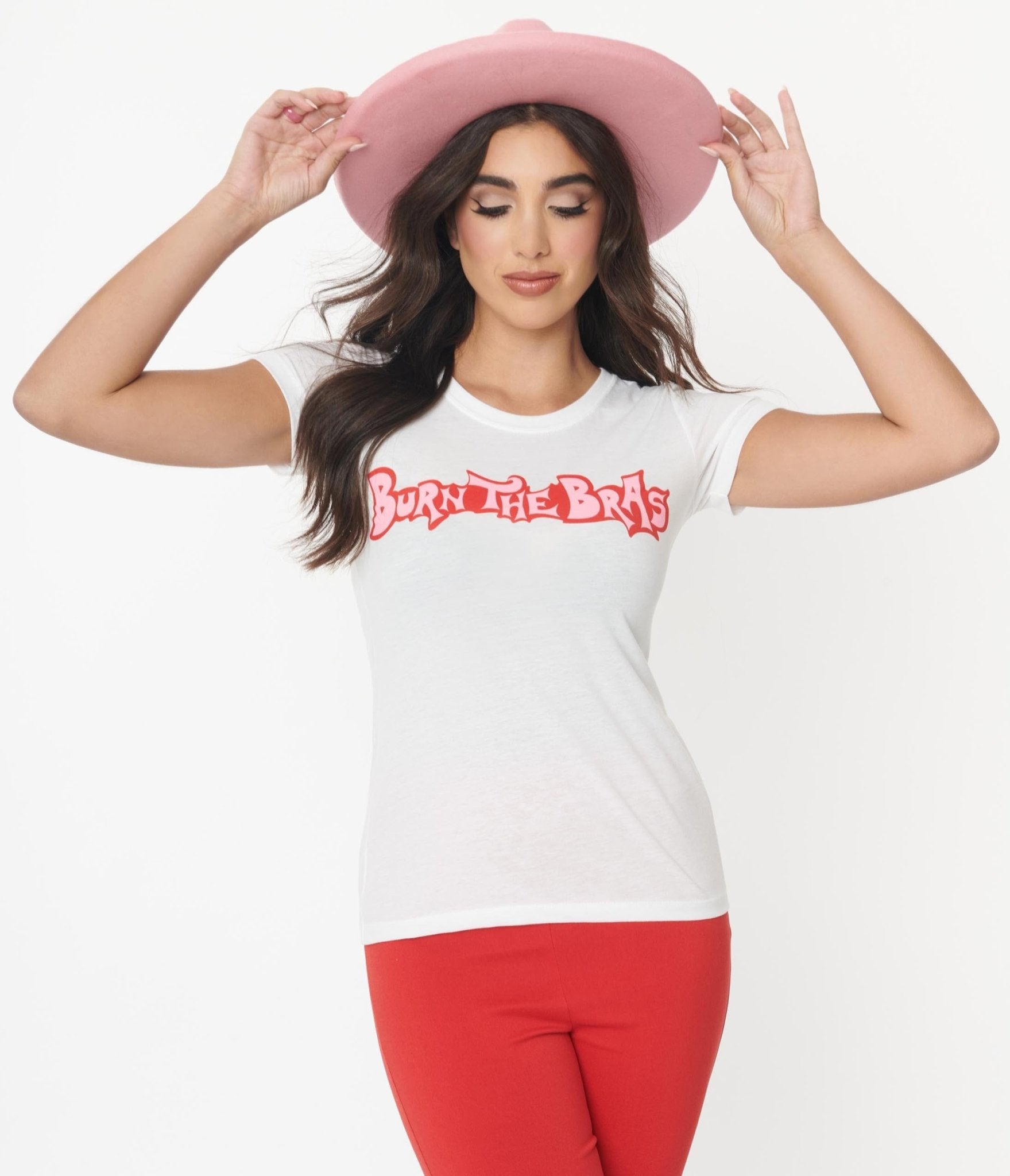 Unique Vintage Burn Your Bras Fitted Graphic Tee