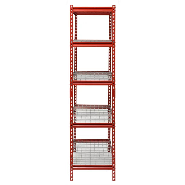 Muscle Rack UR602472WD5-R Red 60W x 24D x 72H 5-Shelf Steel Shelf Unit