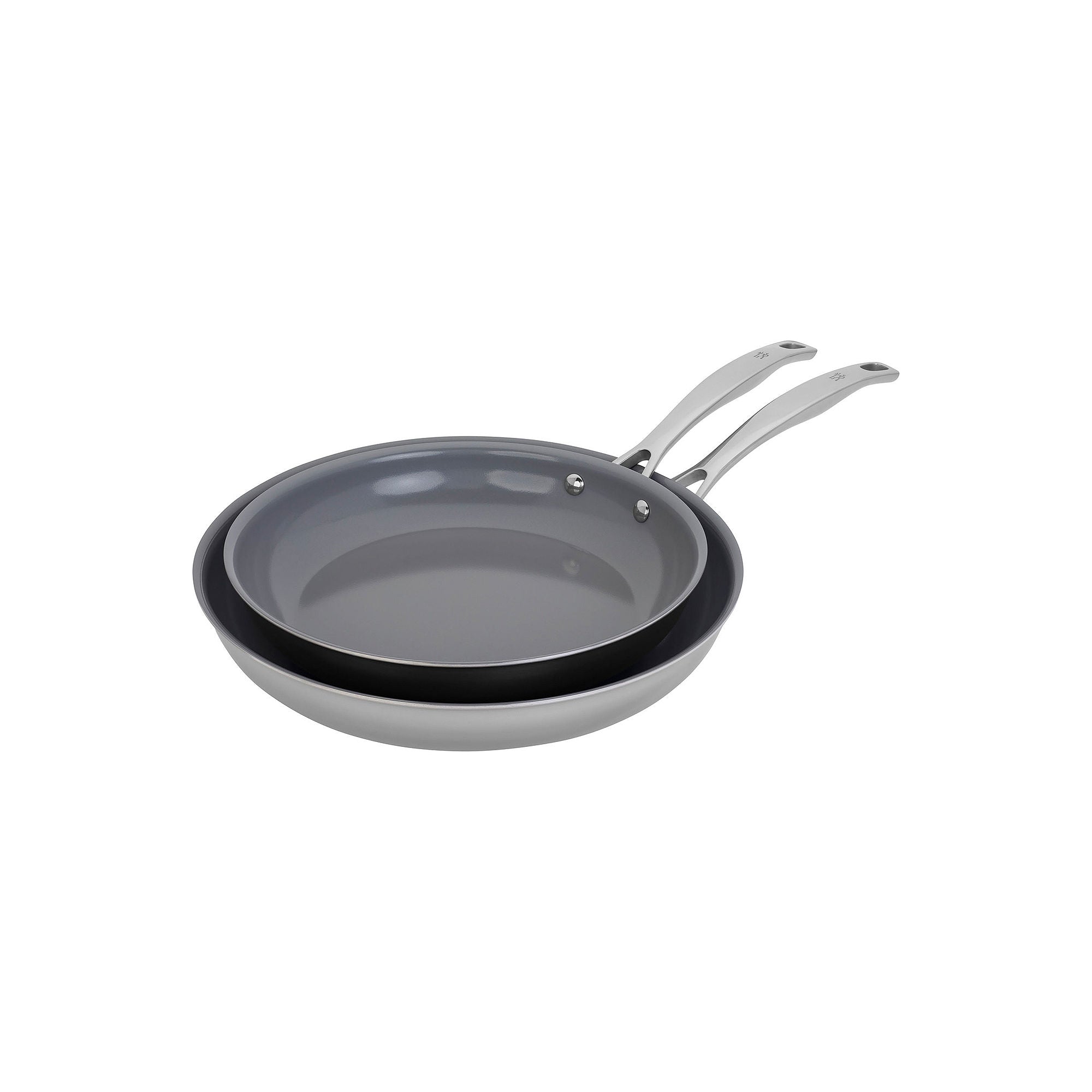 Henckels 2-Pc. Stainless Steel Dishwasher Safe Frying Pan - STAINLESS STEEL ONE SIZE