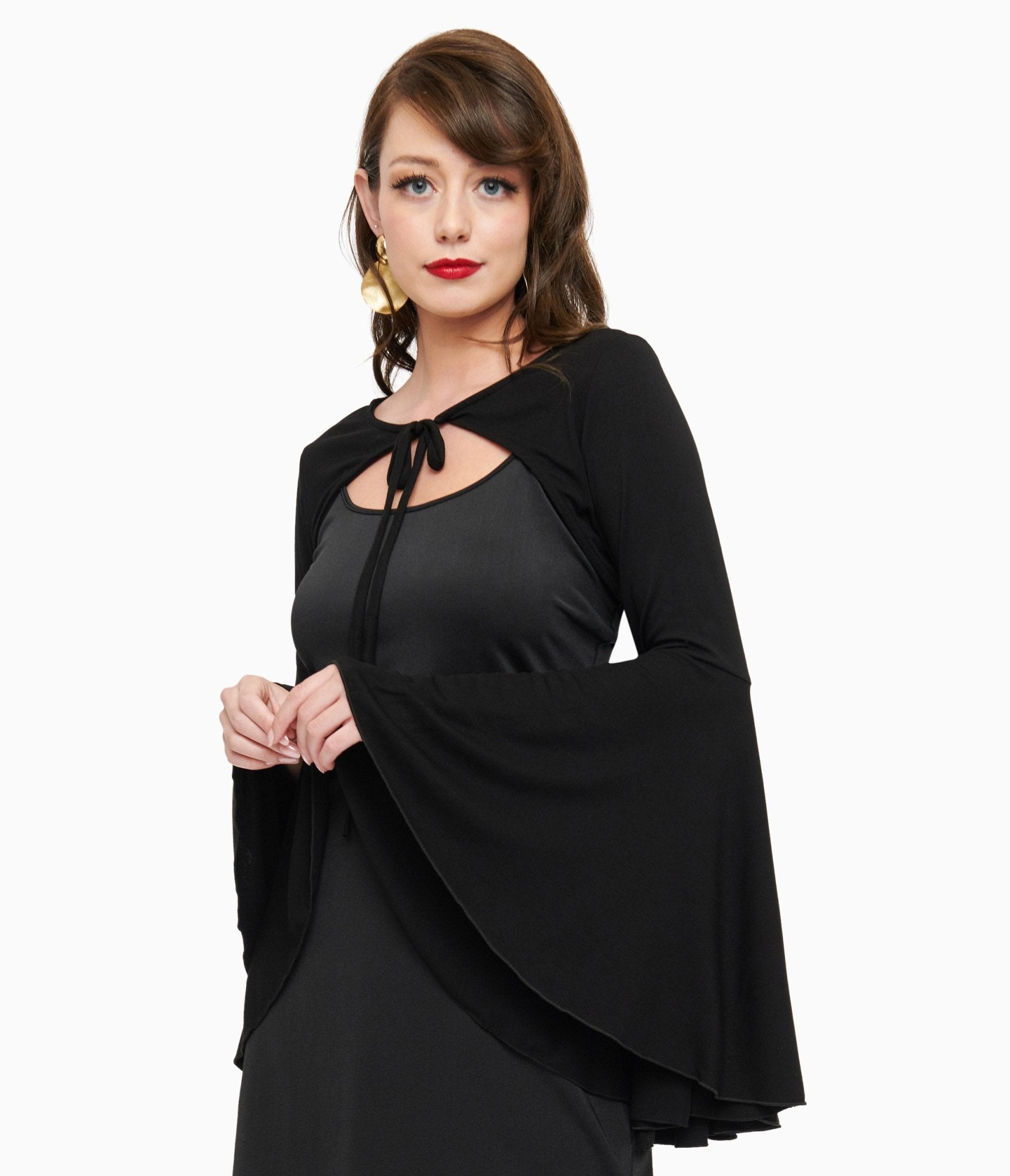 Foxblood Black Bell Sleeve Bolero