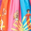 Barbie x Unique Vintage Rainbow Barbie Disco Gellar Swing Skirt