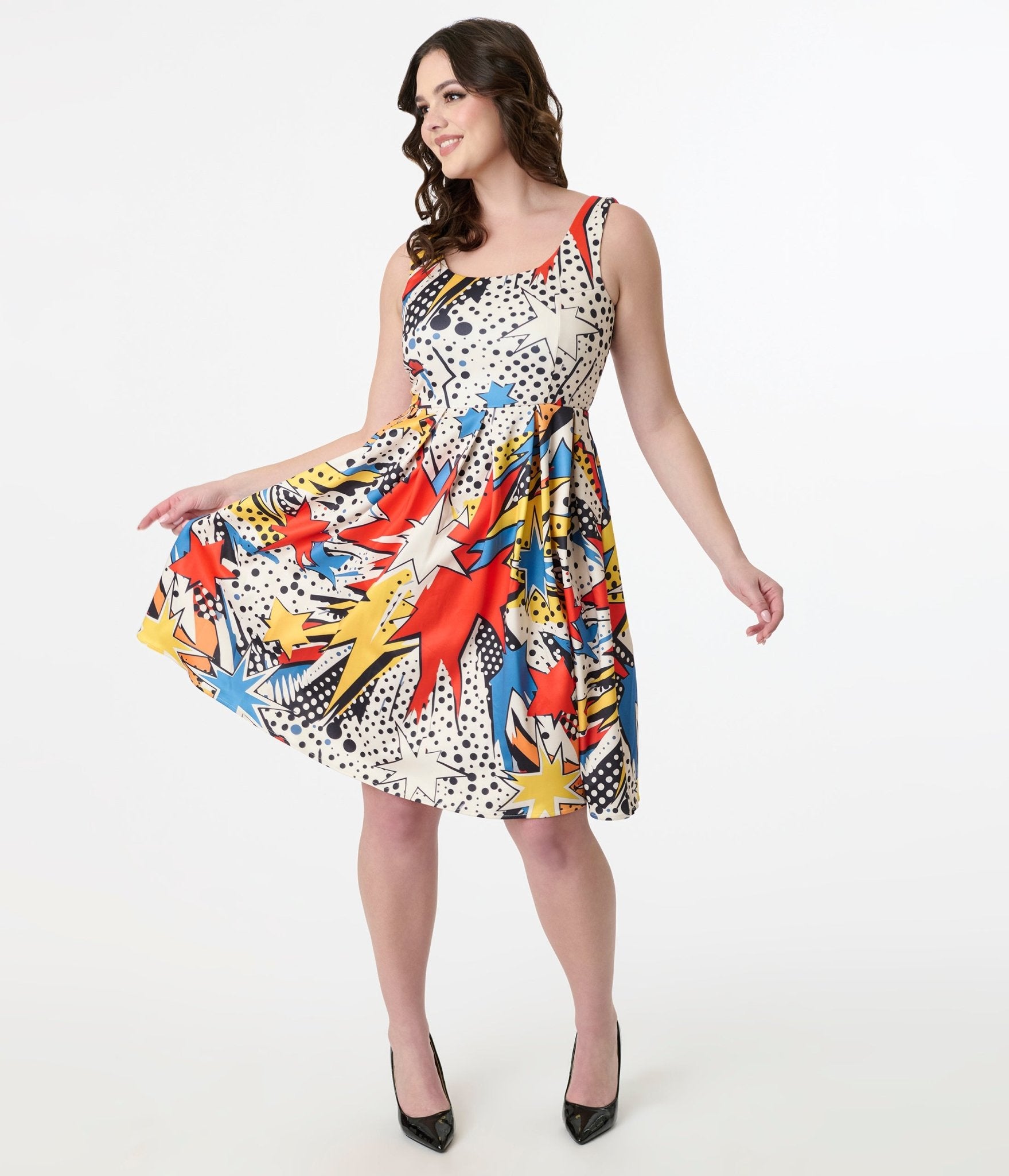 Dolly & Dotty 1950s Pop Art Explosion Amanda Swing Dress