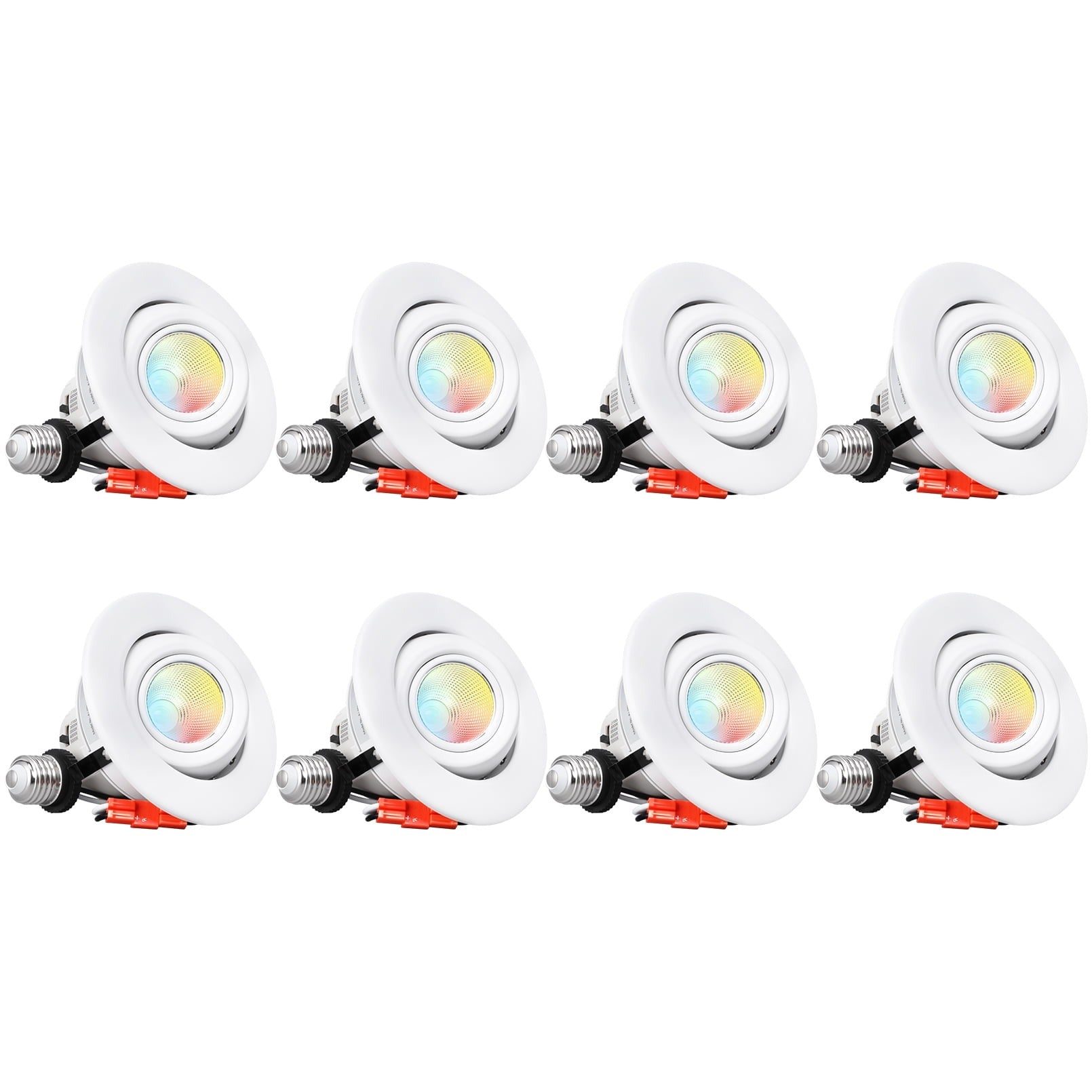 TorchStar 72728 8 Pack Adjustable Ceiling 4 5CCT LED Gimbal Retrofit Recessed Spot Light, 2730354050 K