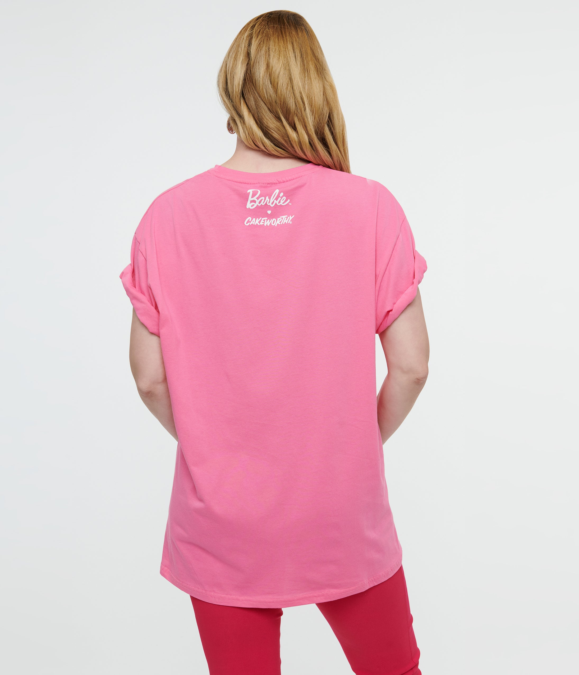 Cakeworthy Pink Barbie Birthday Oversized Graphic Tee