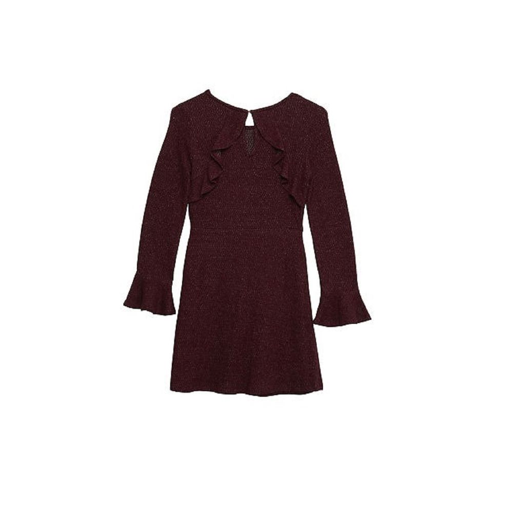 Byer California Big Girls Long Sleeve Dress, 20.5 Plus, Purple - Machine Washable