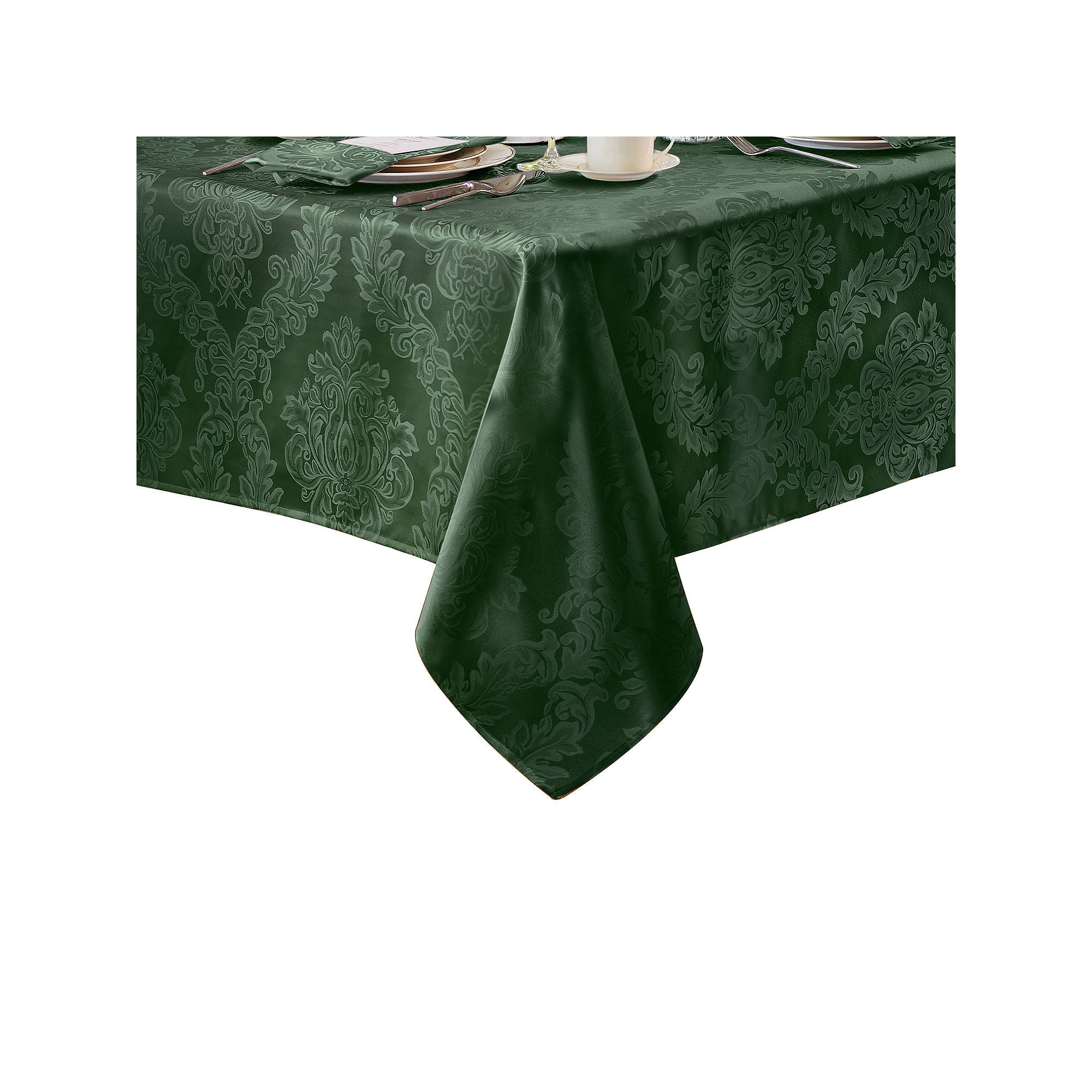 Elrene Home Fashions Barcelona Jacquard Damask Tablecloth - HUNTER ONE SIZE