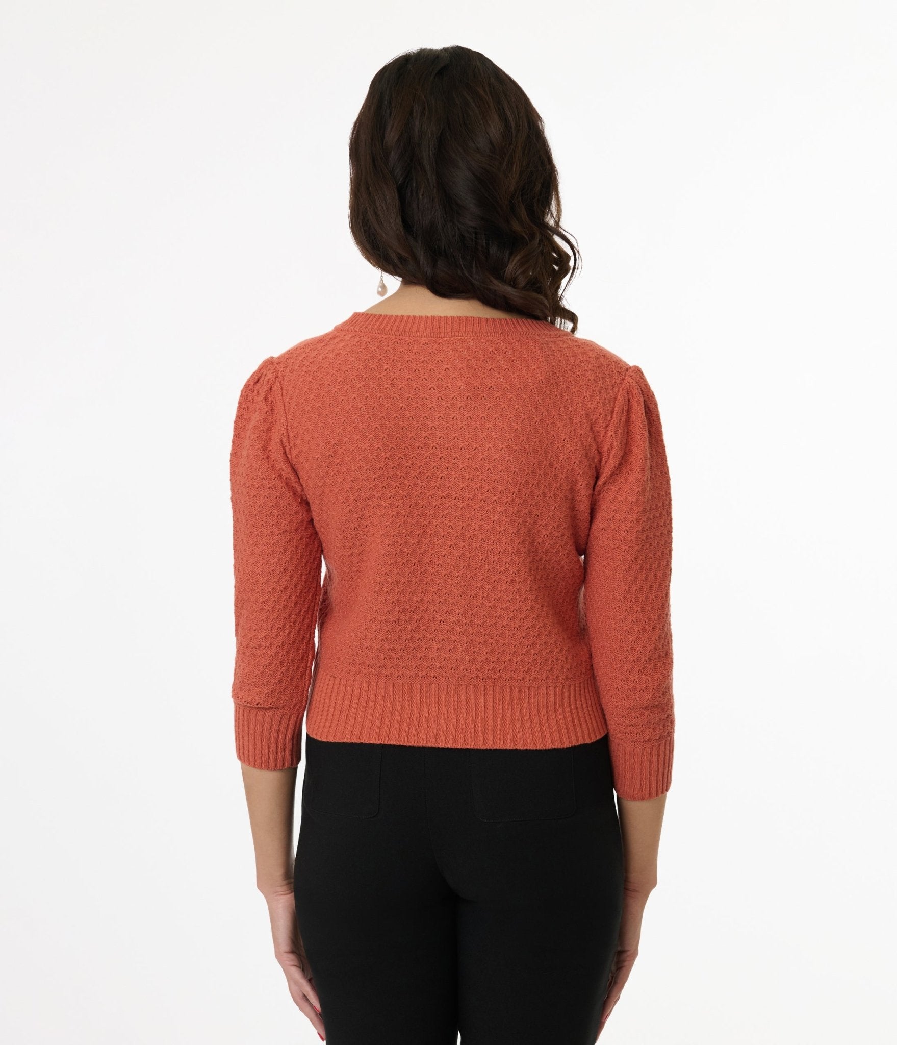 Mischief Made Dusty Orange Head West Cropped Cardigan