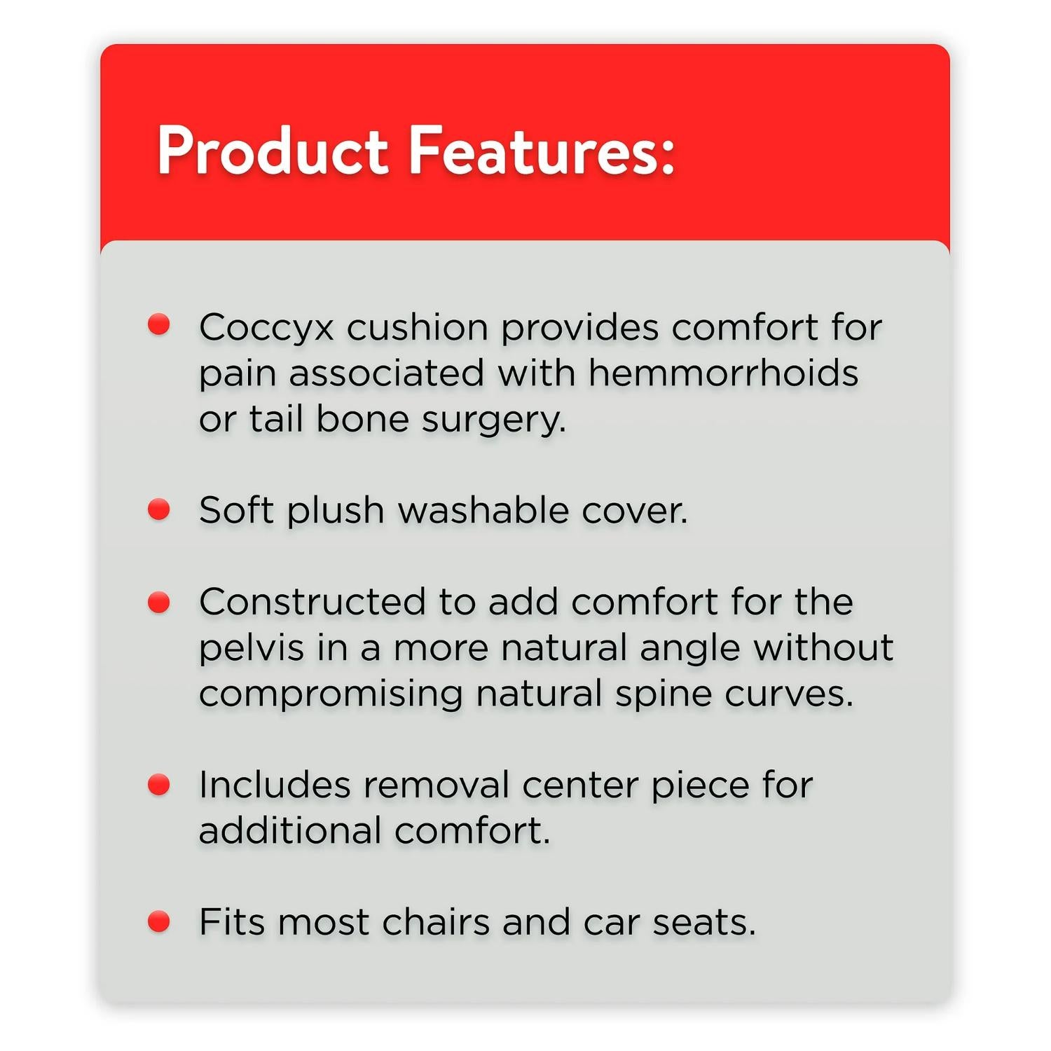 equate Memory Foam Coccyx Cushion Black