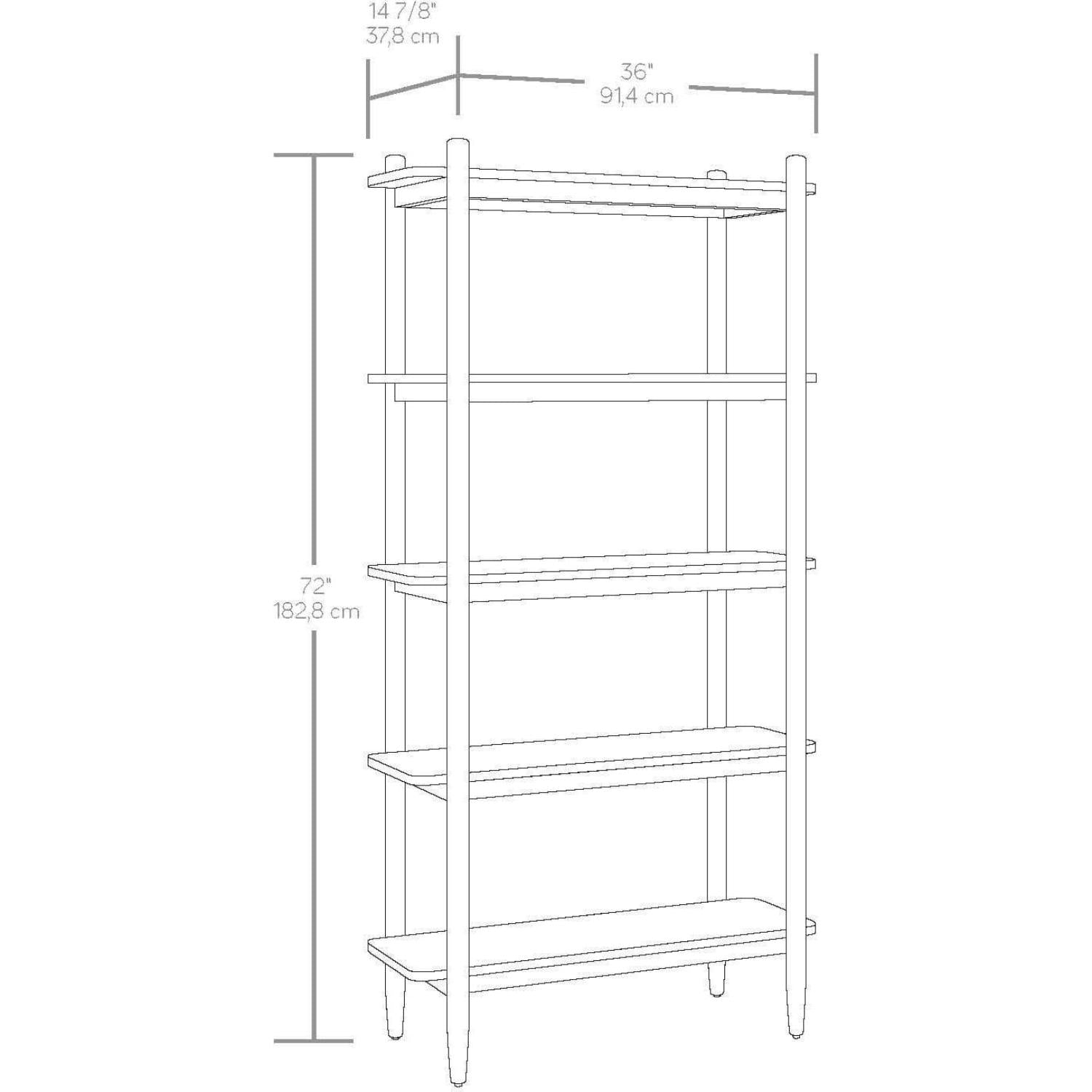 Better Homes and Gardens 434754 Springwood 5 Shelf Bookcase with Solid Wood Frame, Light Honey Finish