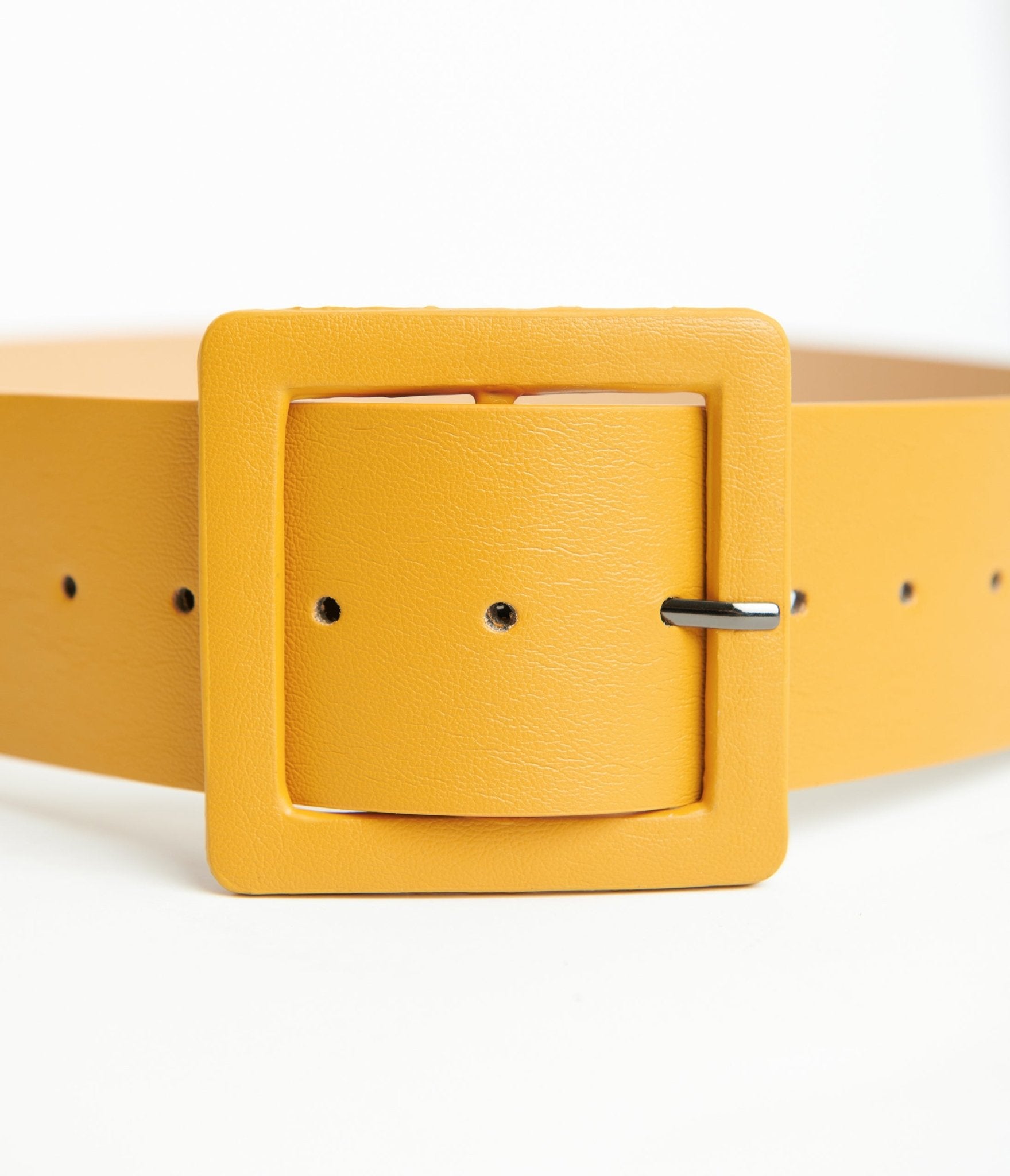 Mustard Leatherette Wide Belt