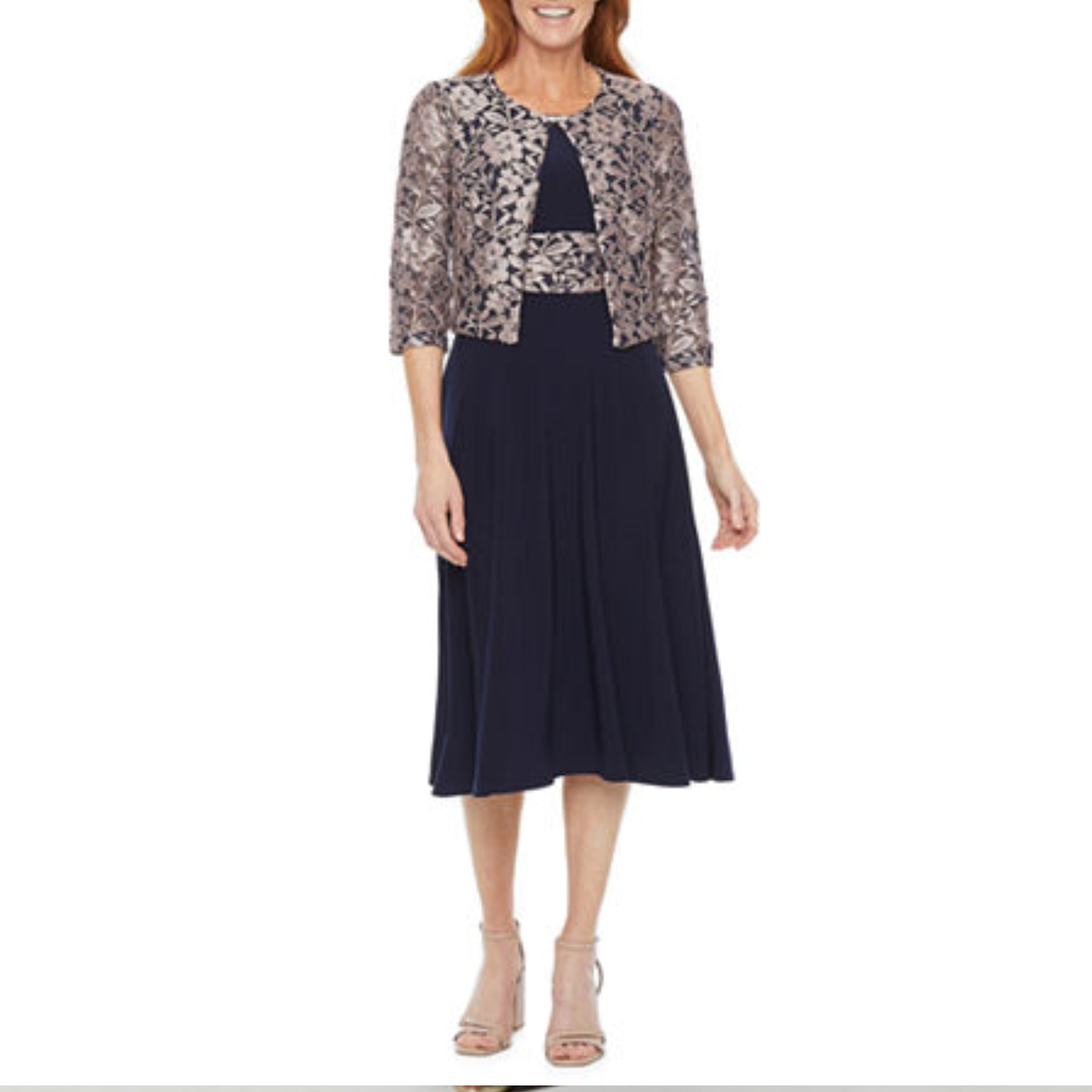Jessica Howard Jacket Dress - NAVY BLUSH 16