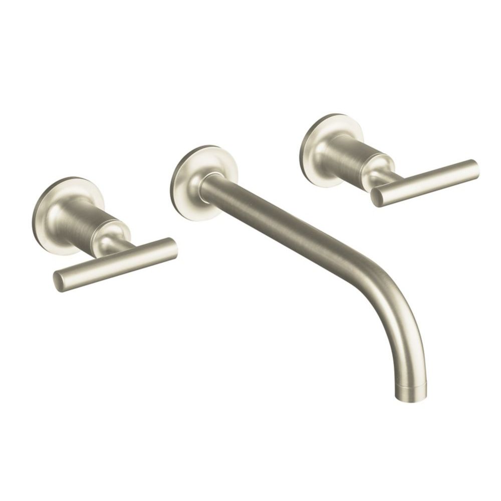 Purist Wall-Mount 2-Handle Low-Arc Faucet Trim in Vibrant Brushed Nickel (Valve Not Included)