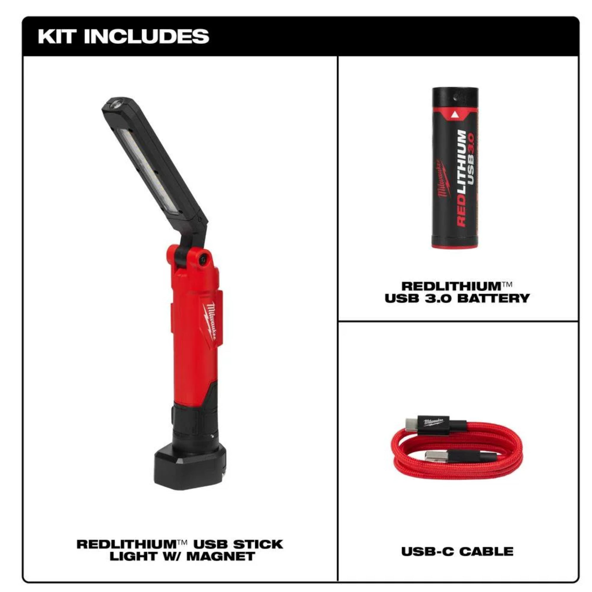 Milwaukee 2128-21 REDLITHIUM USB Stick Light W/ Magnet