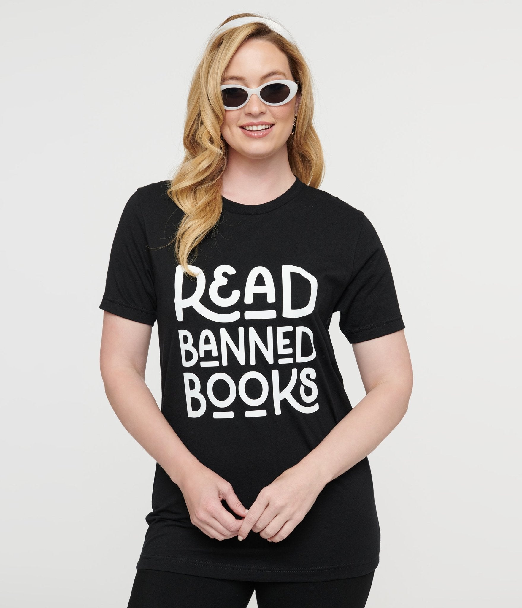 Black & White Read Banned Books Unisex Graphic Tee