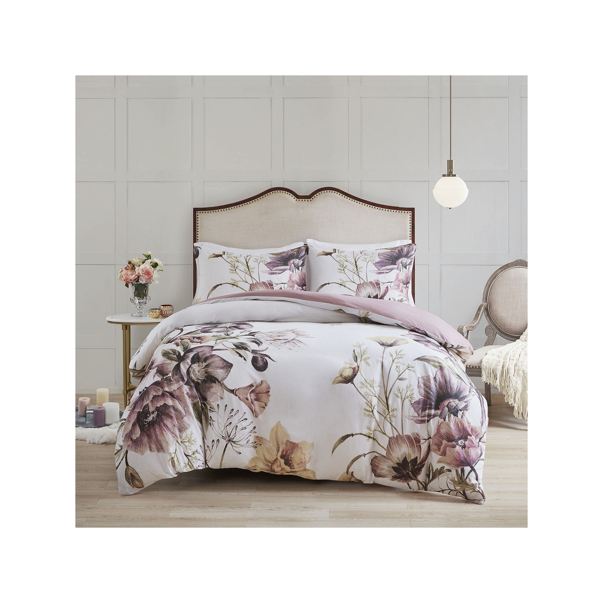 Madison Park Gisele 3-Pc. Floral Duvet Cover Set - Blush