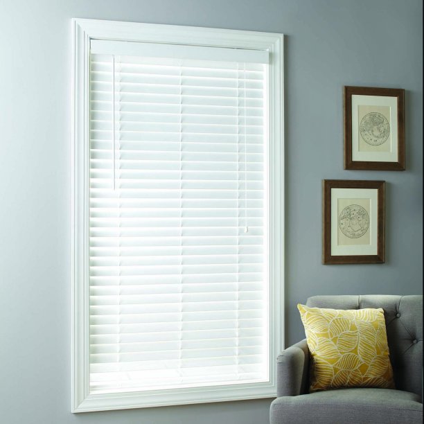 Better Homes & Gardens VSN 2-inch Cordless Faux Wood Blinds, White, Multiple Sizes