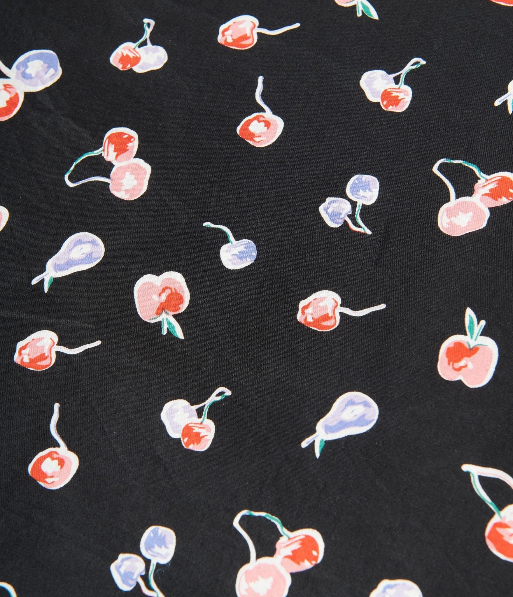 Unique Vintage Black & Multicolor Cherry Print Hair Scarf