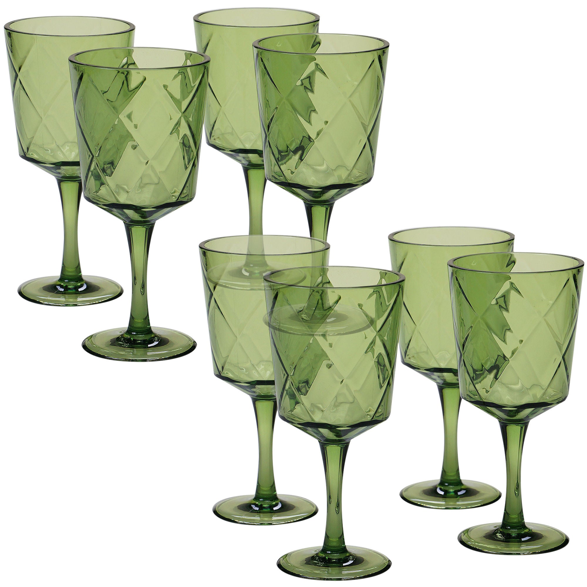 Certified International Acrylic Goblets 8-Pc. Goblet - GREEN ONE SIZE