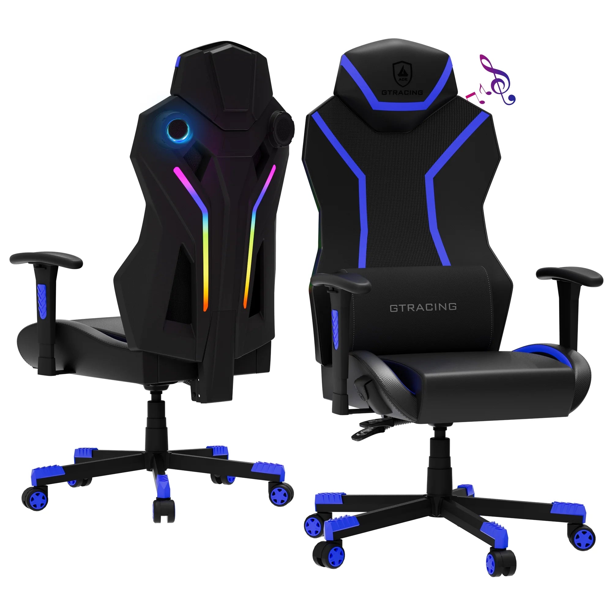 GTRACING LUFT-600-BLUE Gaming Chair with Lighting, Blue