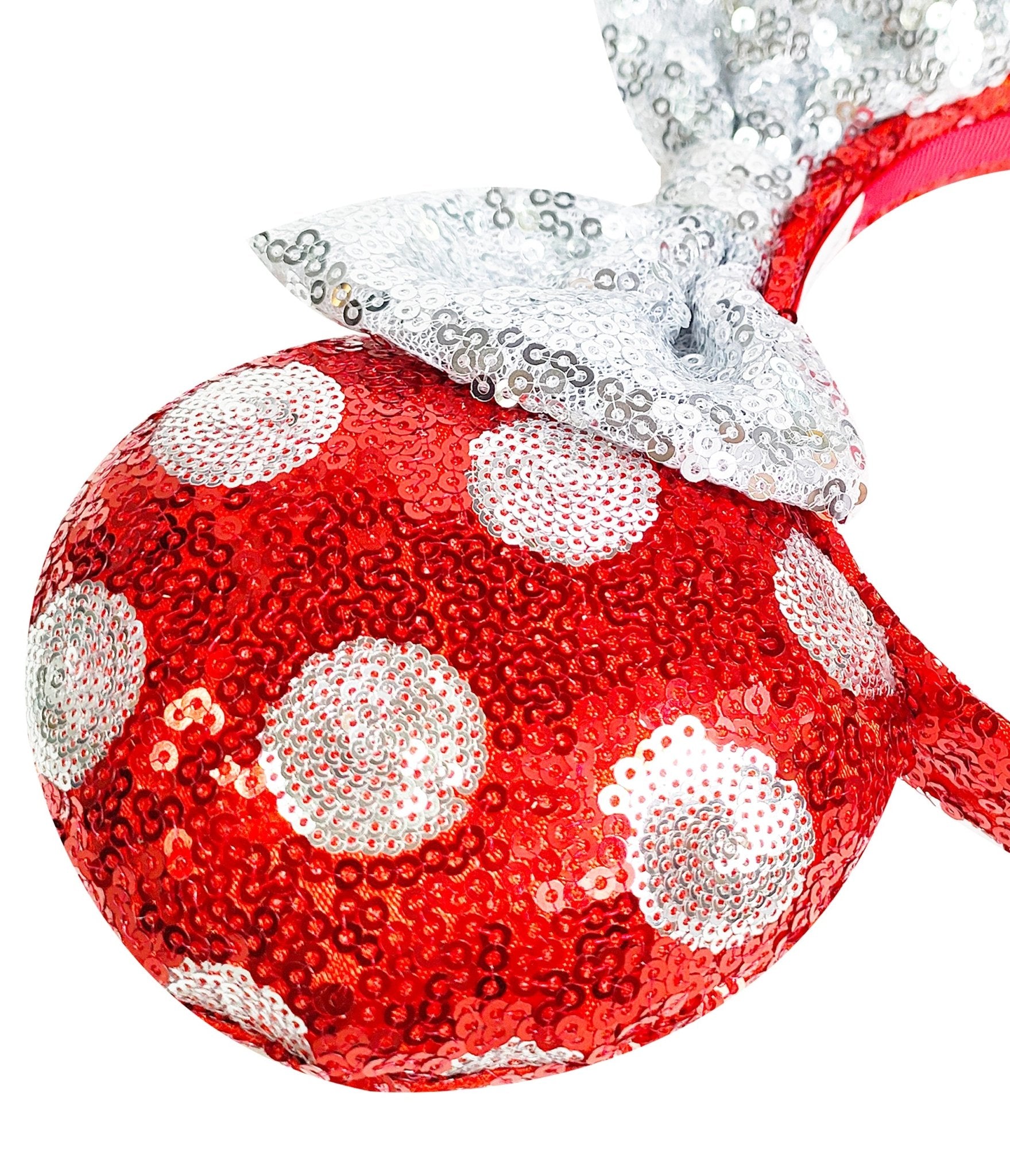 Minnie Mouse Red & White Polka Dot Sequin Plush Headband