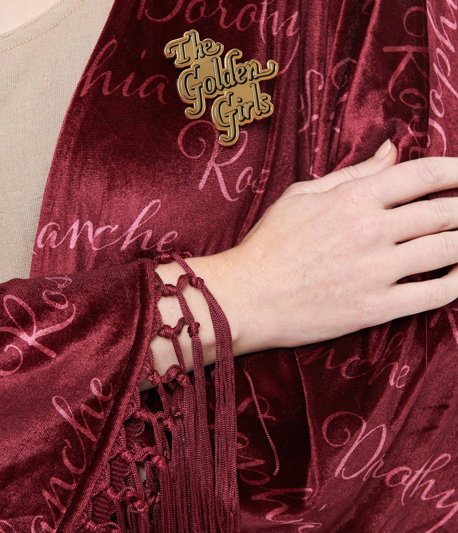 The Golden Girls x Unique Vintage Burgundy Velvet Blanche Kimono