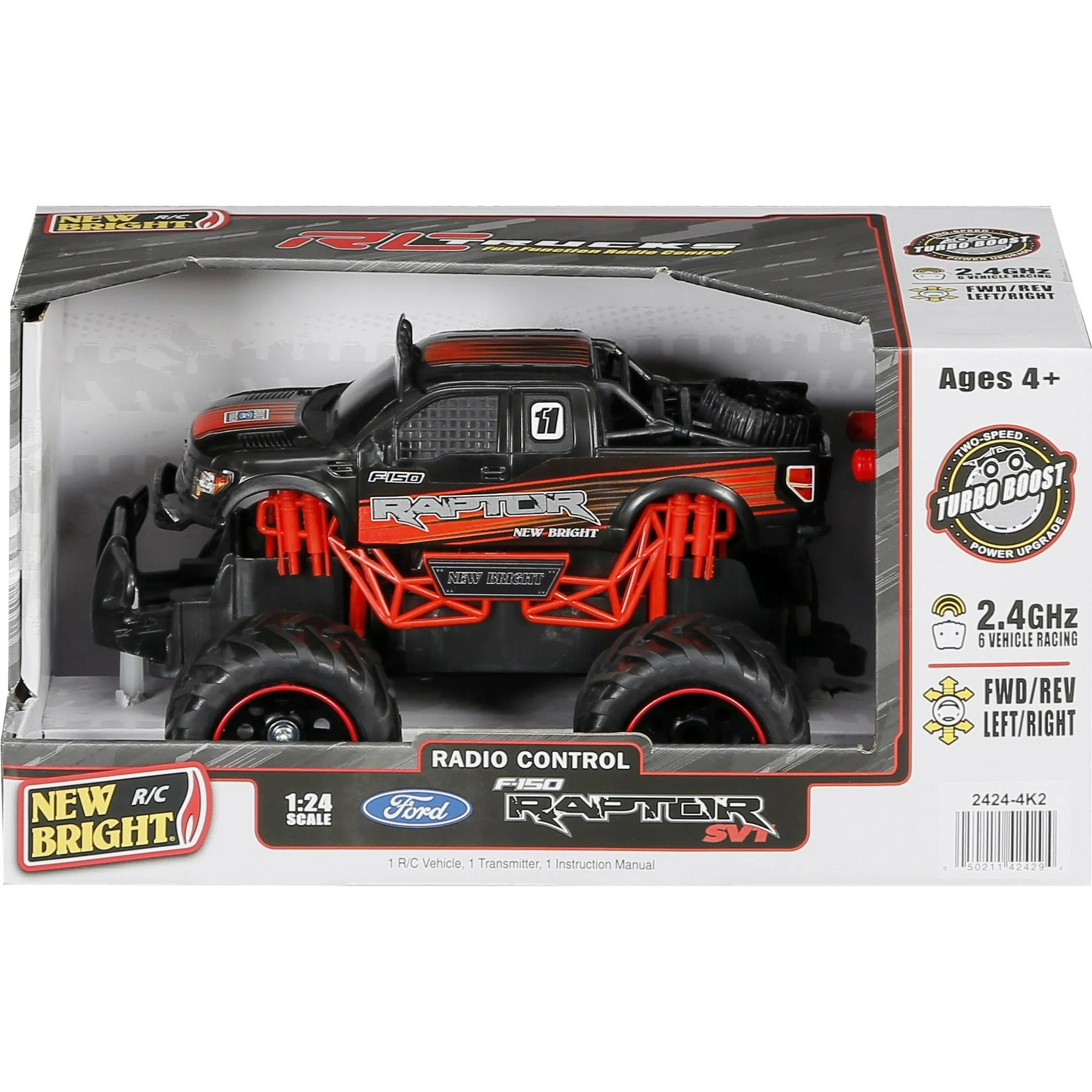 New Bright 2424-4K2 RC 1:24 Scale Remote Control Truck Raptor 2.4GHz