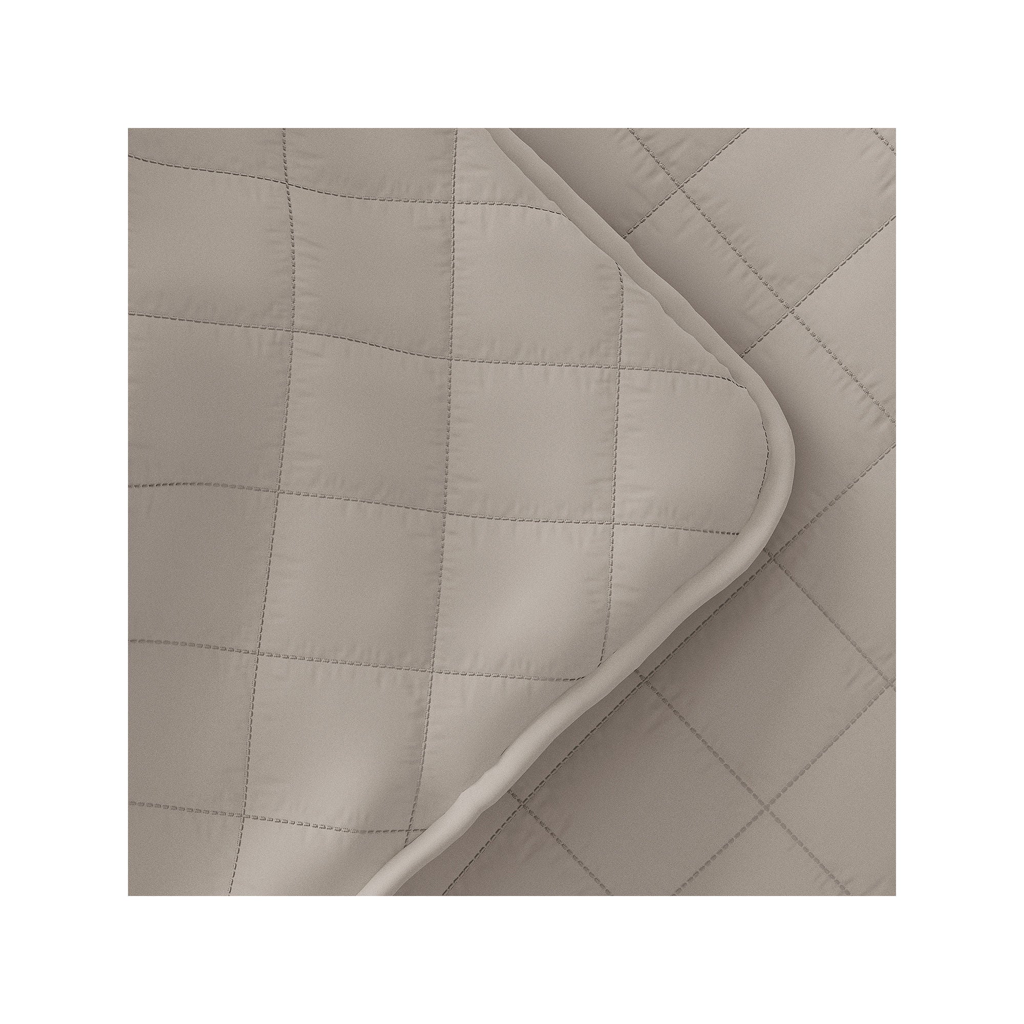 Casual Comfort Diamond Stitch Quilt Set Beige - King-California King