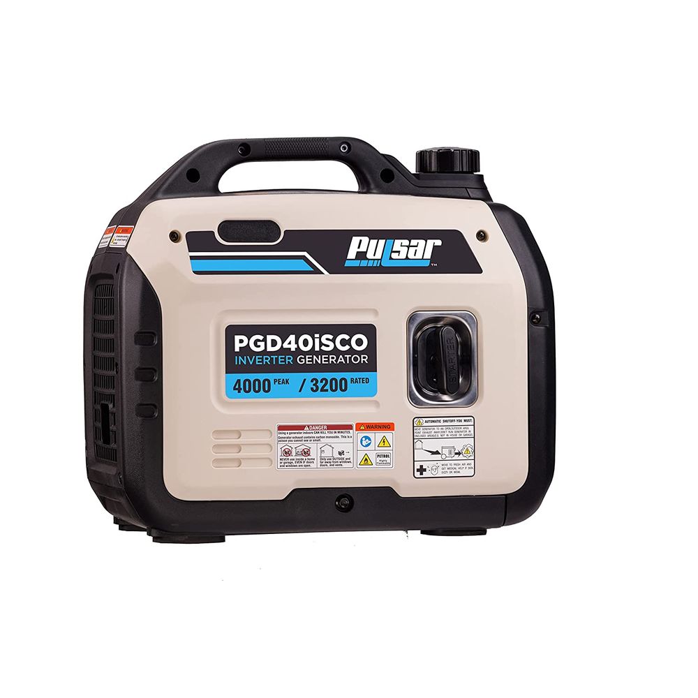Pulsar PGD40ISCO 4000W Super Quiet Inverter Gasoline Powered Generator with Recoil Start and CO Shutdown