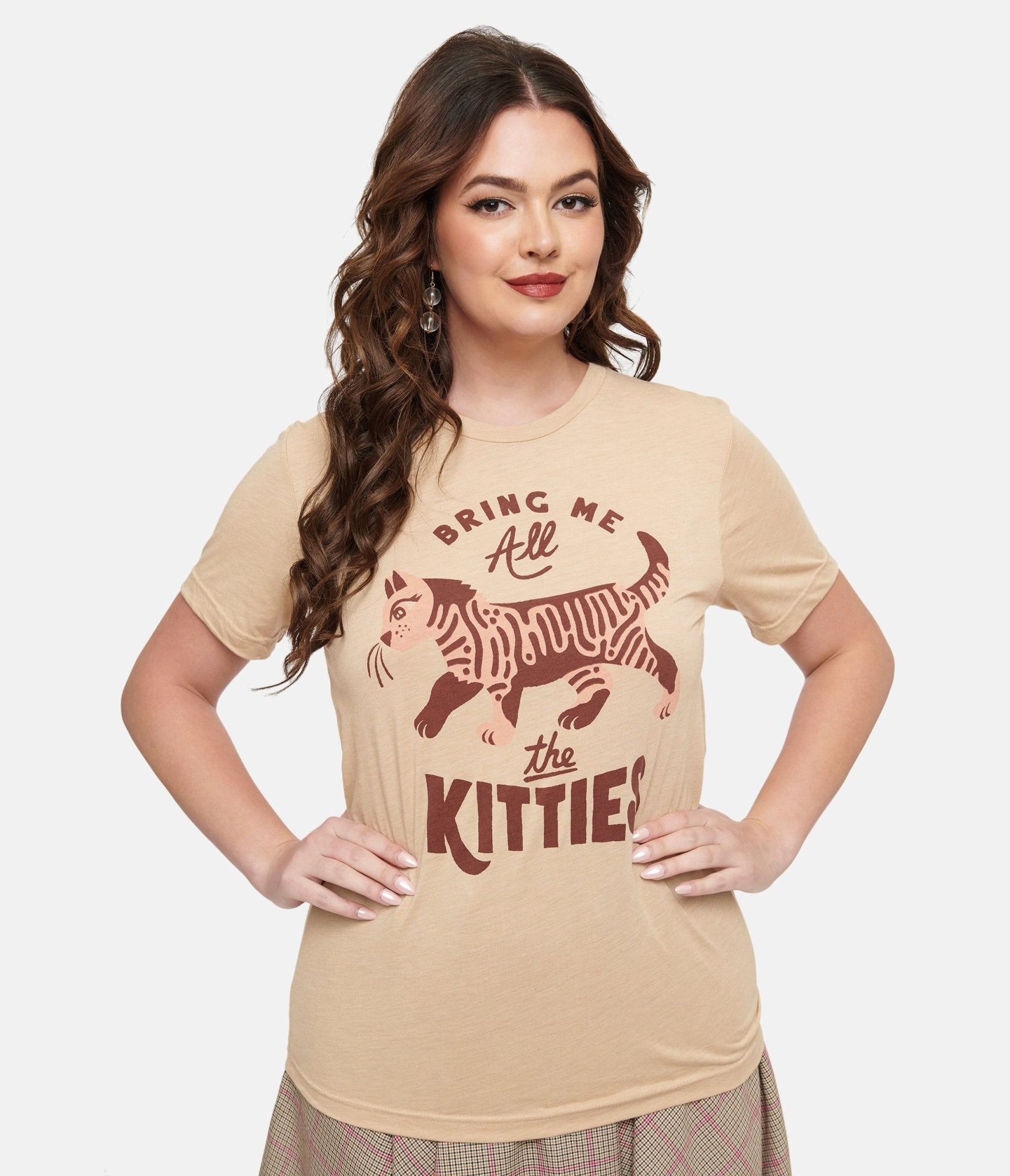 Tan Bring Me All The Kitties Graphic Tee