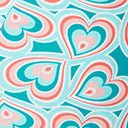 Unique Vintage Plus Size Turquoise Retro Hearts Print Corrine Sheath Swimsuit