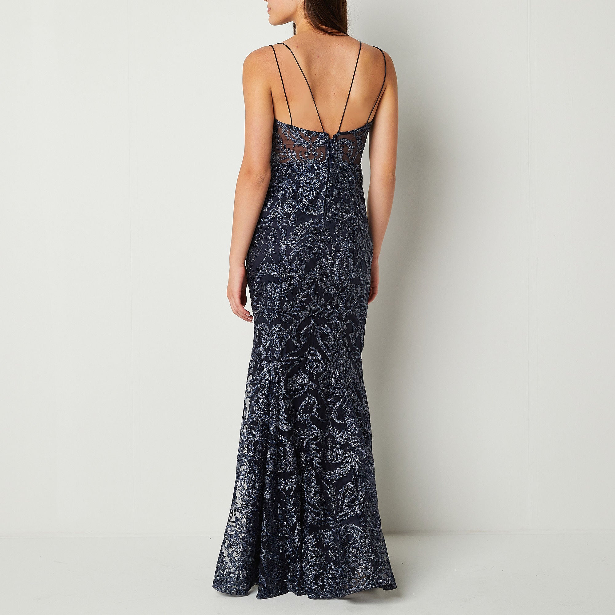 Speechless Sleeveless Evening Gown Juniors - NAVY 3