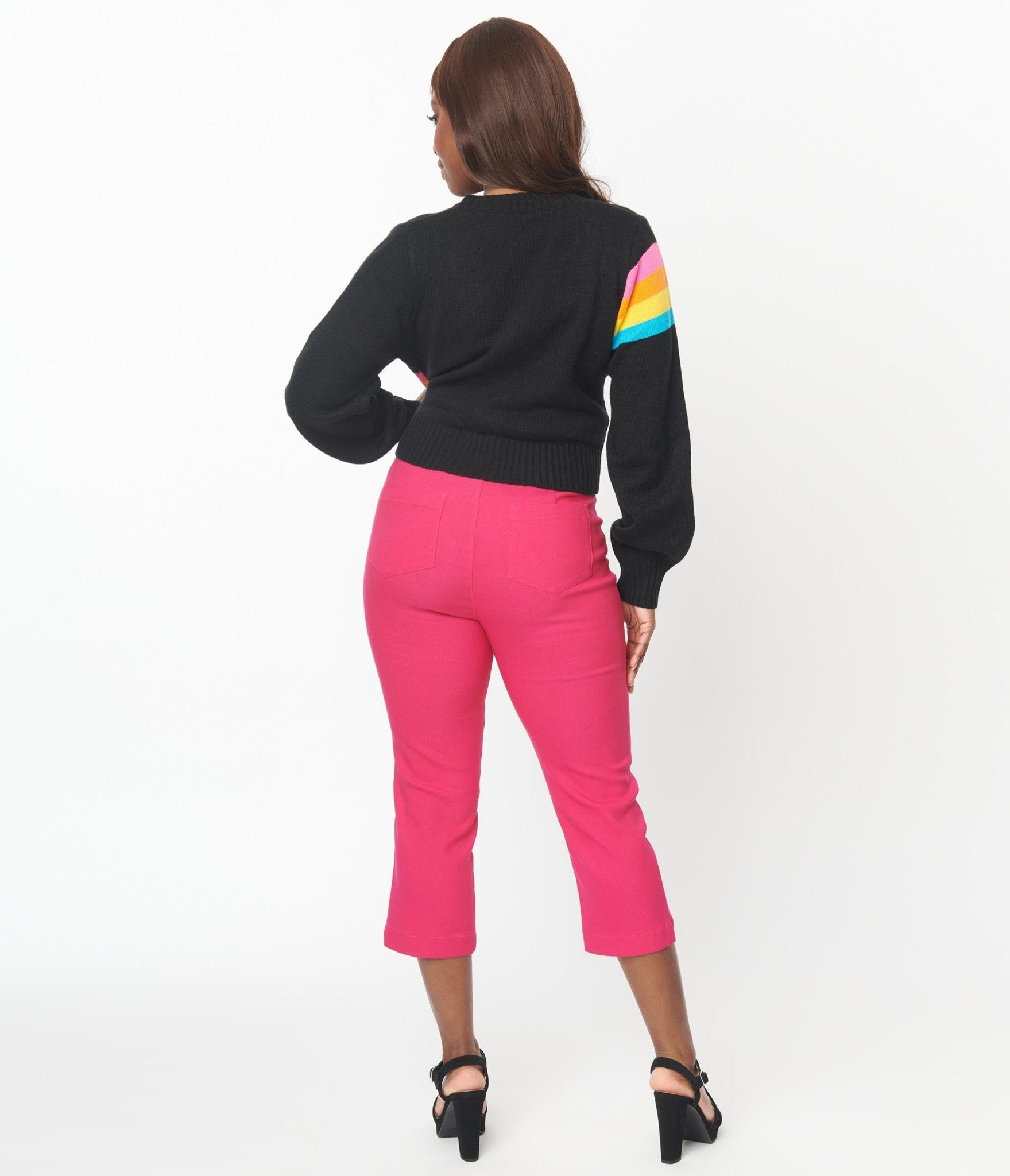 Smak Parlour Hot Pink Pintuck Capris