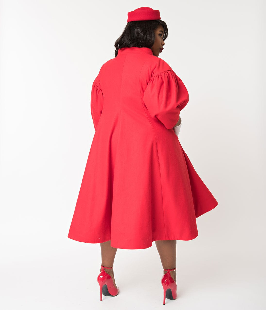 Barbie x Unique Vintage 1960s Style Red Flare Swing Coat