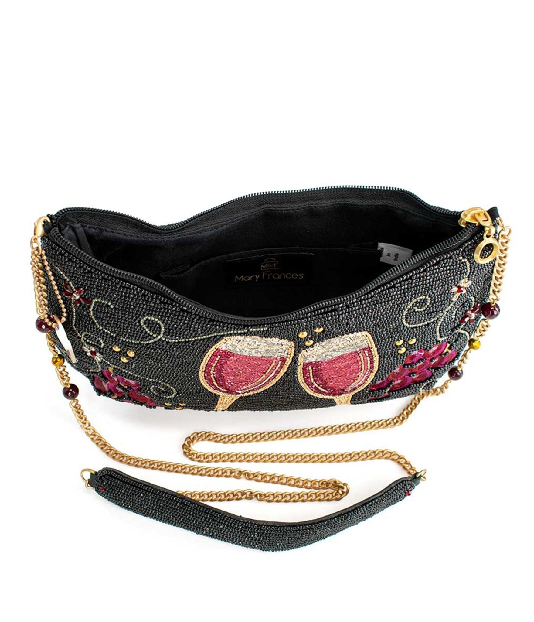 Mary Frances Bordeaux Beaded Handbag