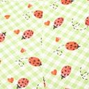 Unique Vintage Green Gingham & Ladybug Print Ruched & Ready Swim Top