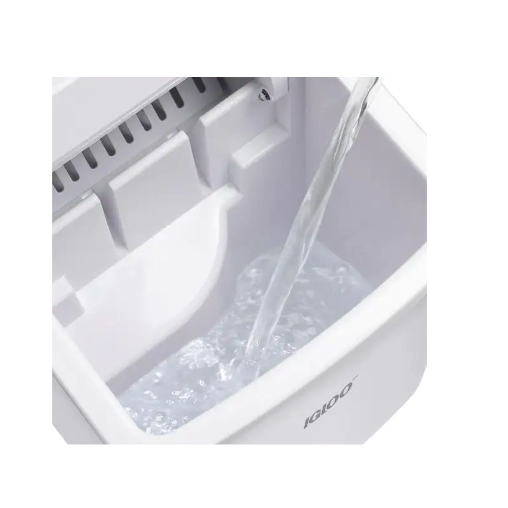 Igloo IGLICEB26HNWH 26 lbs. Self Cleaning Ice Maker with Carrying Handle, White