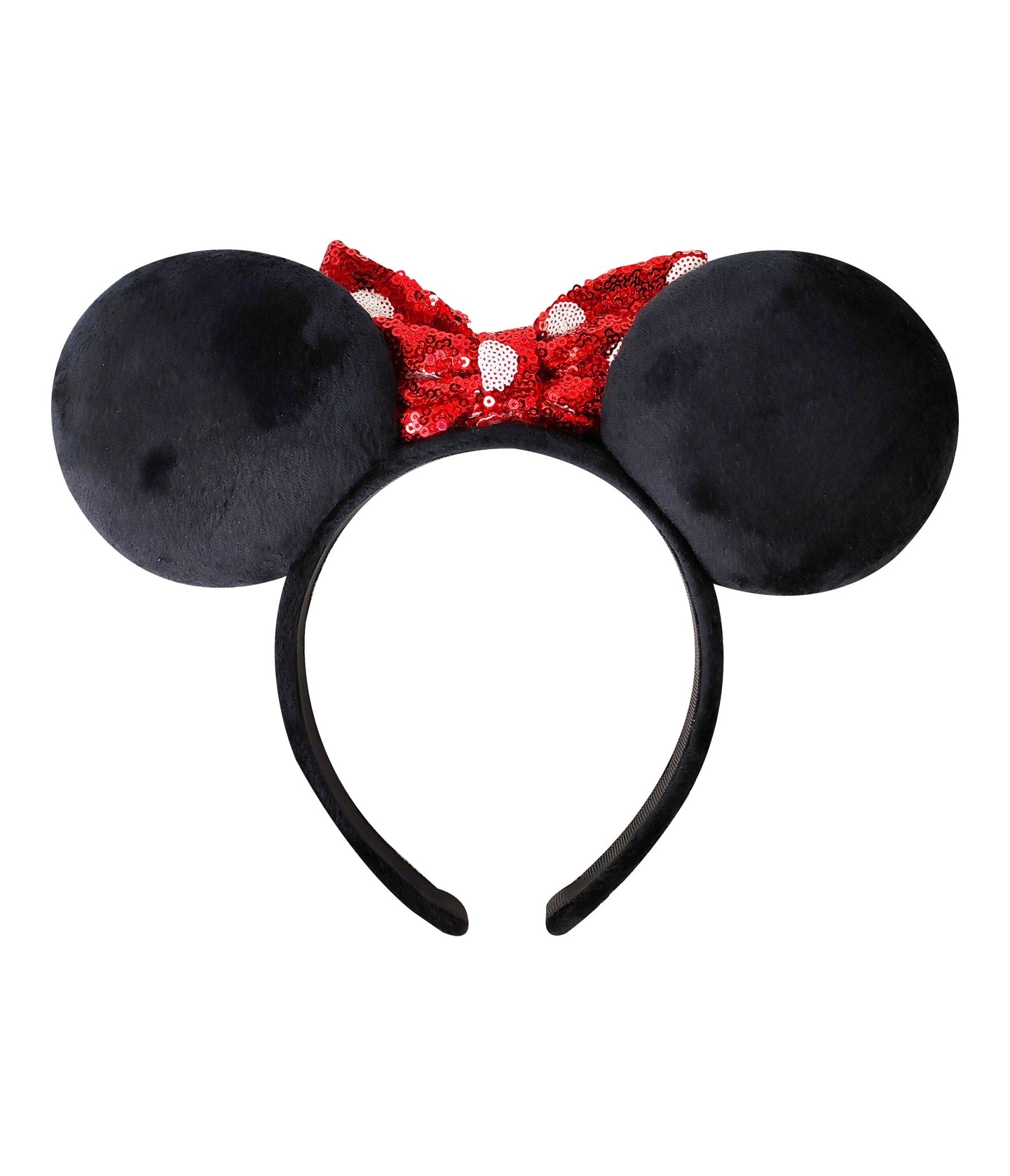 Minnie Mouse Black & Red Sequin Plush Headband