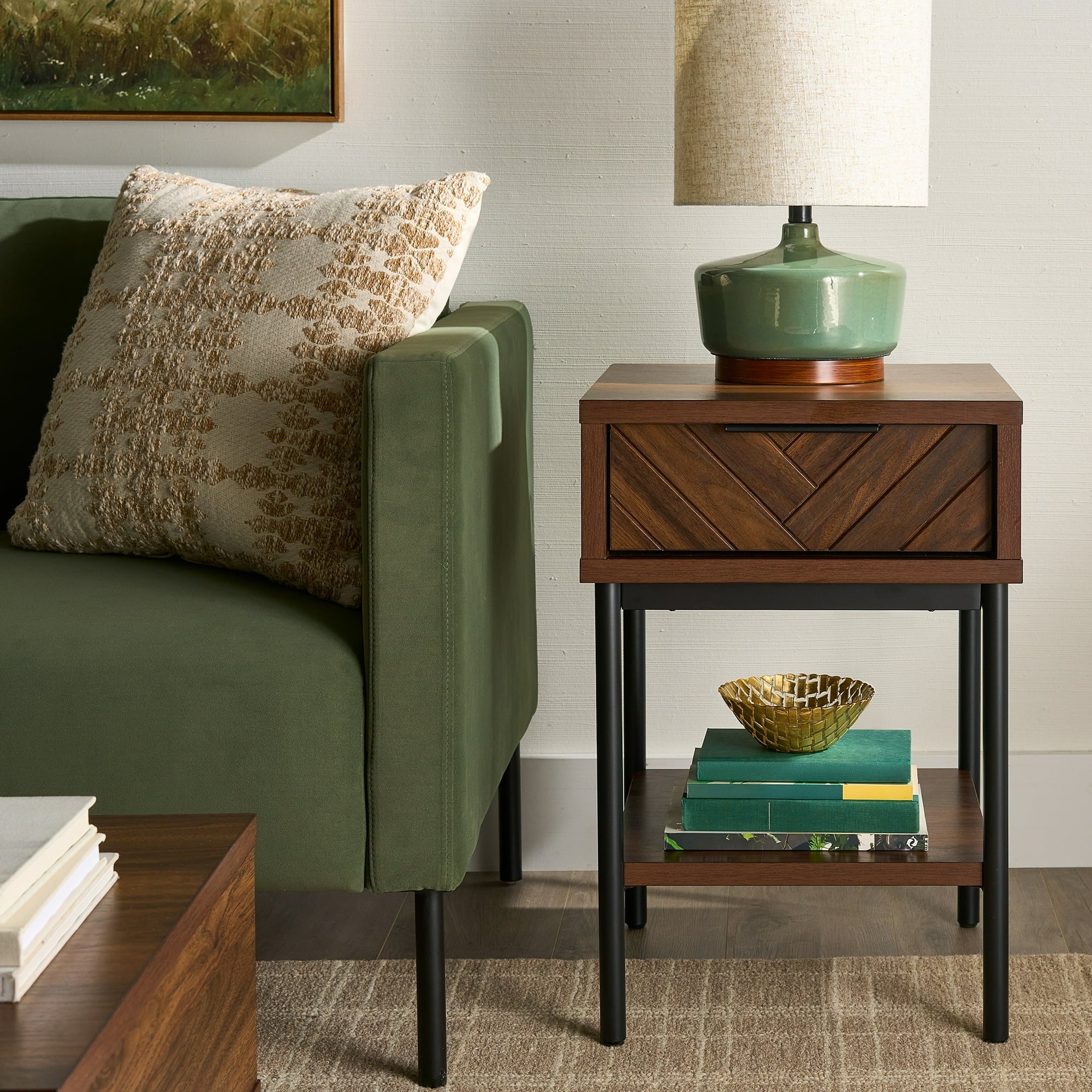 Better Homes & Gardens BH1425004710002 Wyatt Geo End Table, Walnut Finish