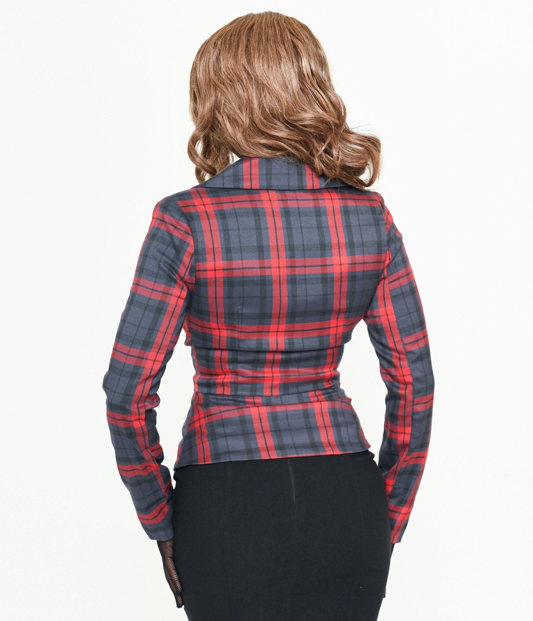 Collectif Grey & Red Plaid Halle Blazer