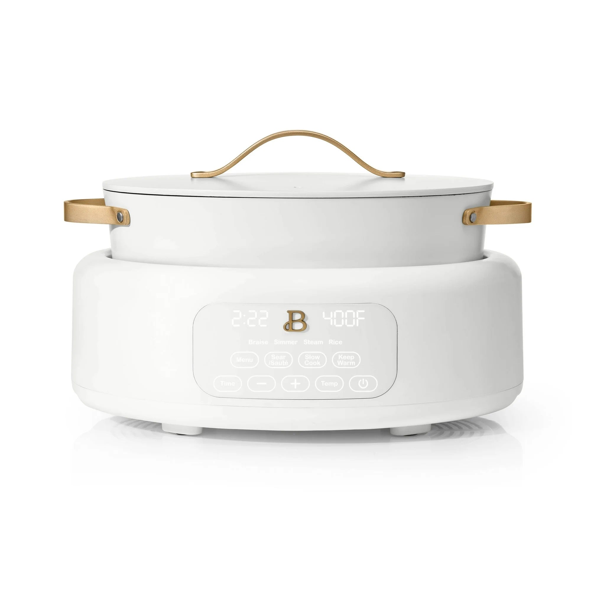 Beautiful 19534 10 in 1 6 Qt Electric Multi-Cooker, White Icing