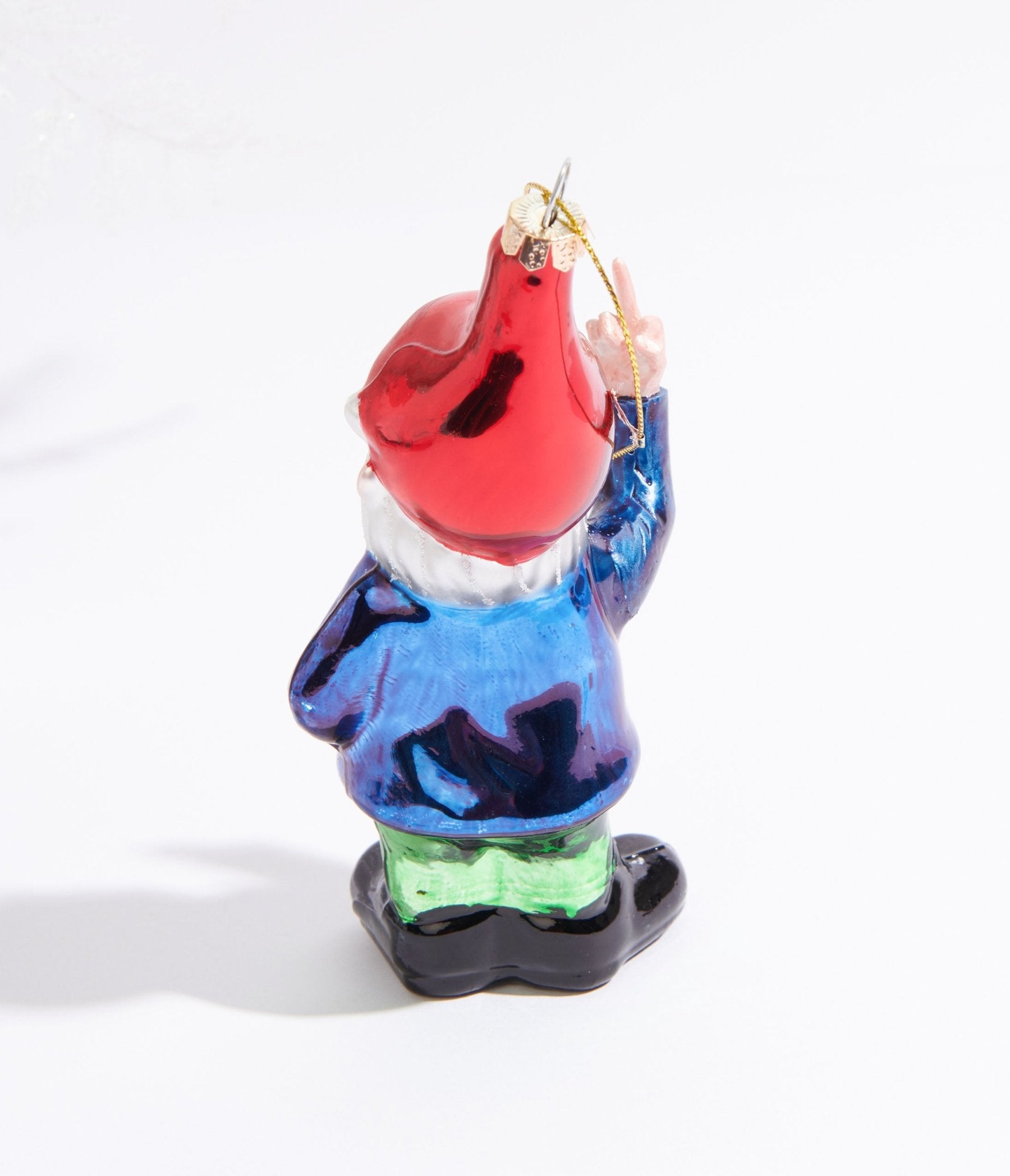 Cody Foster Naughty Gnome Glass Ornament