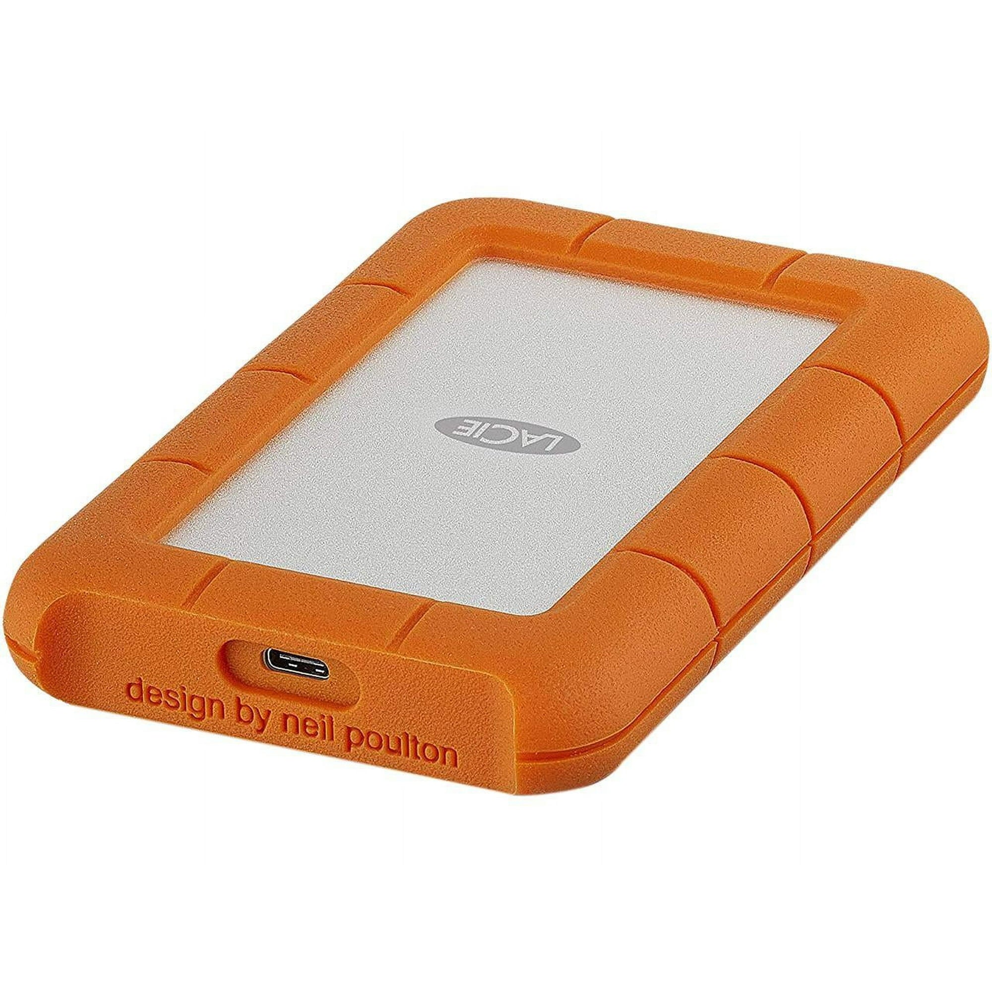 LaCie STFR1000800 1TB Rugged USB-C Portable Drive USB-C, Orange