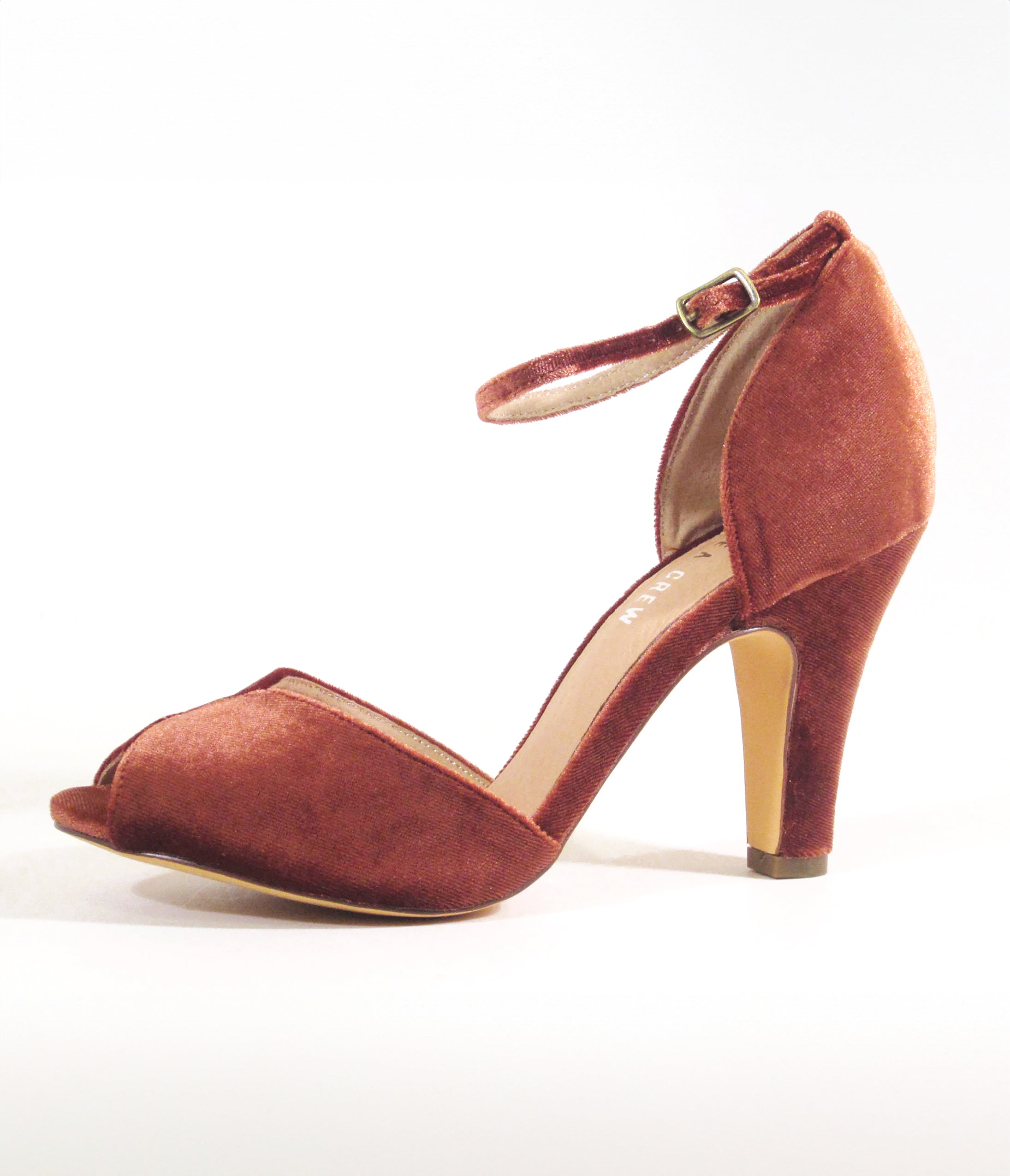 Chelsea Crew Rust Velvet Lola Pumps