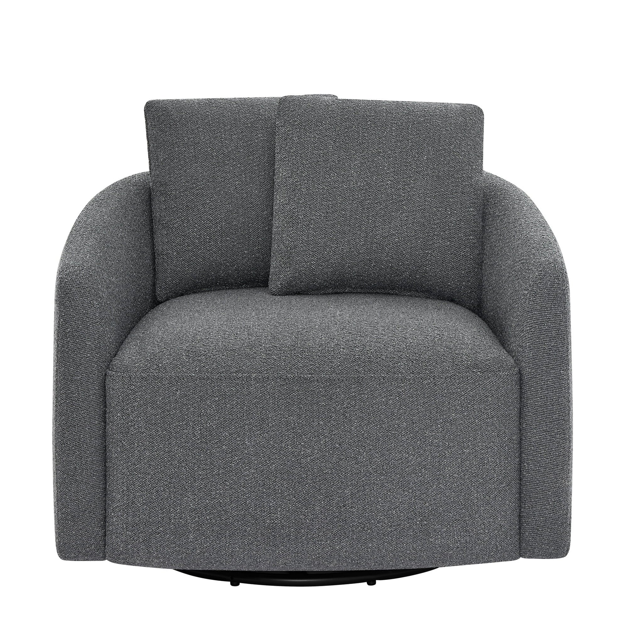 Beautiful by Drew Barrymore LS-BT-030 Drew Kids Accent Chair, Charcoal Boucle Fabric