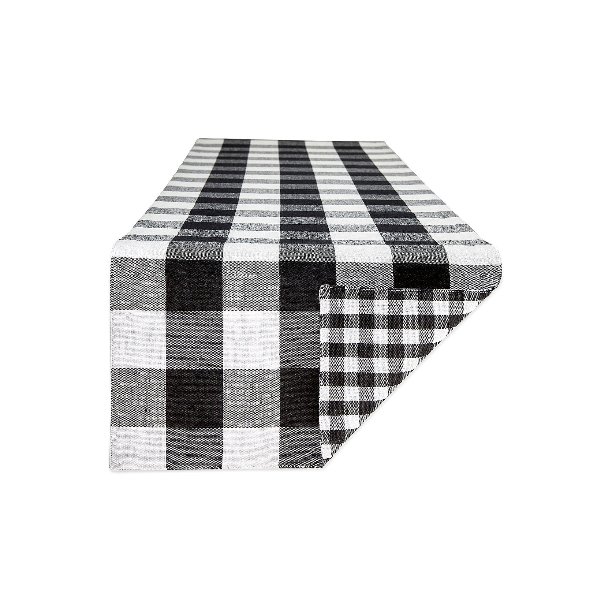 Design Imports Gingham Buffalo Check Table Runner - BLACK ONE SIZE