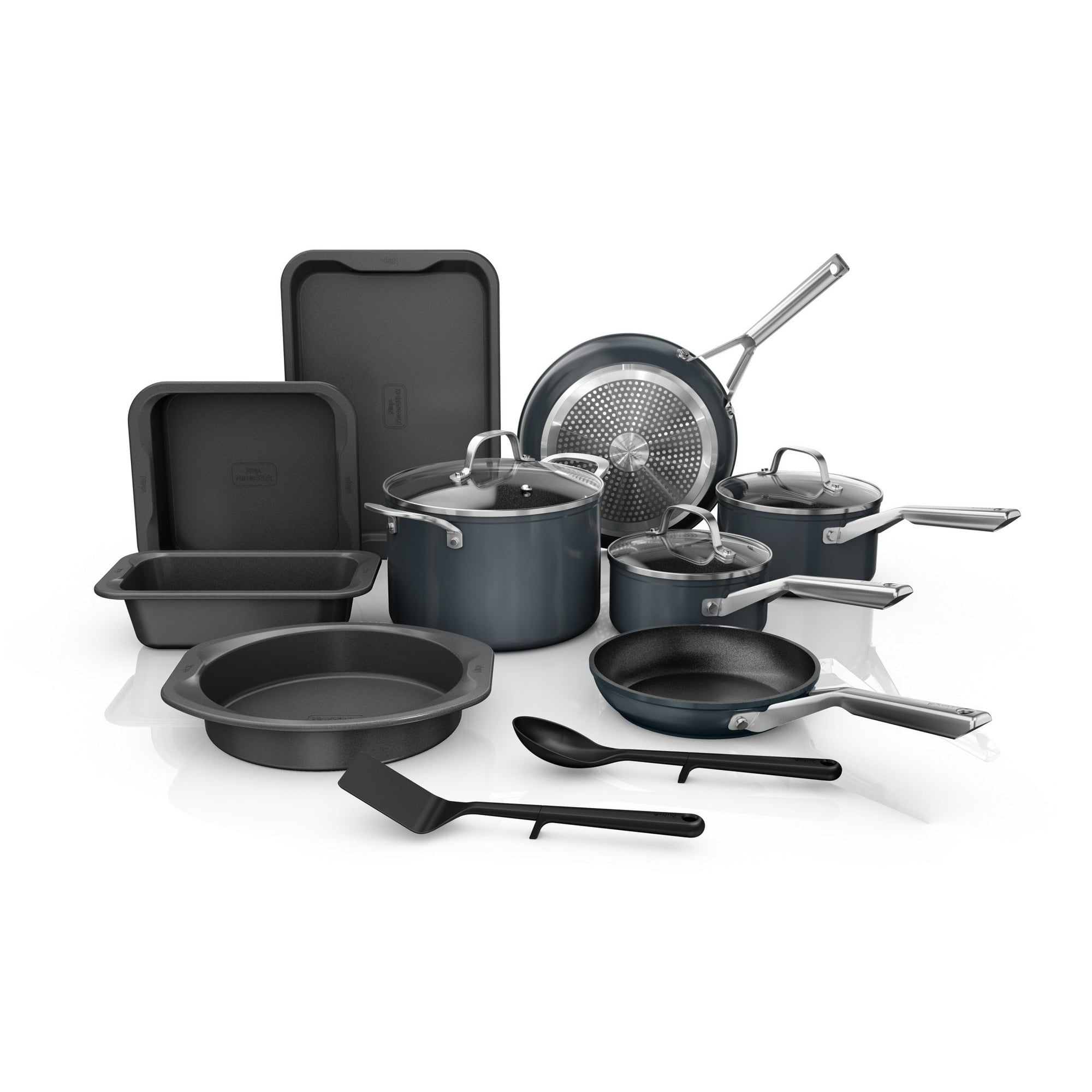 Ninja C19014WMBF NeverStick Essential 14-Piece Cookware and Bakeware Set