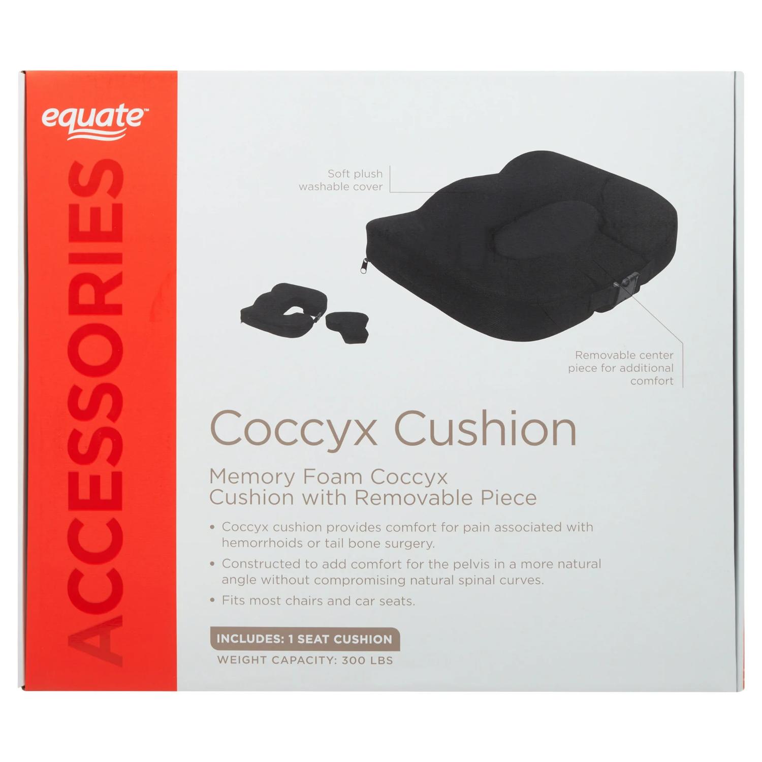 equate Memory Foam Coccyx Cushion Black